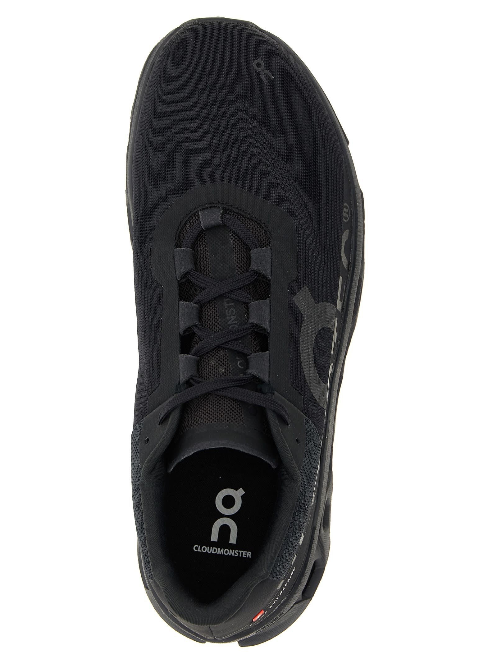 On Cloudmster Rubber-trimmed Mesh Running Sneakers In Black
