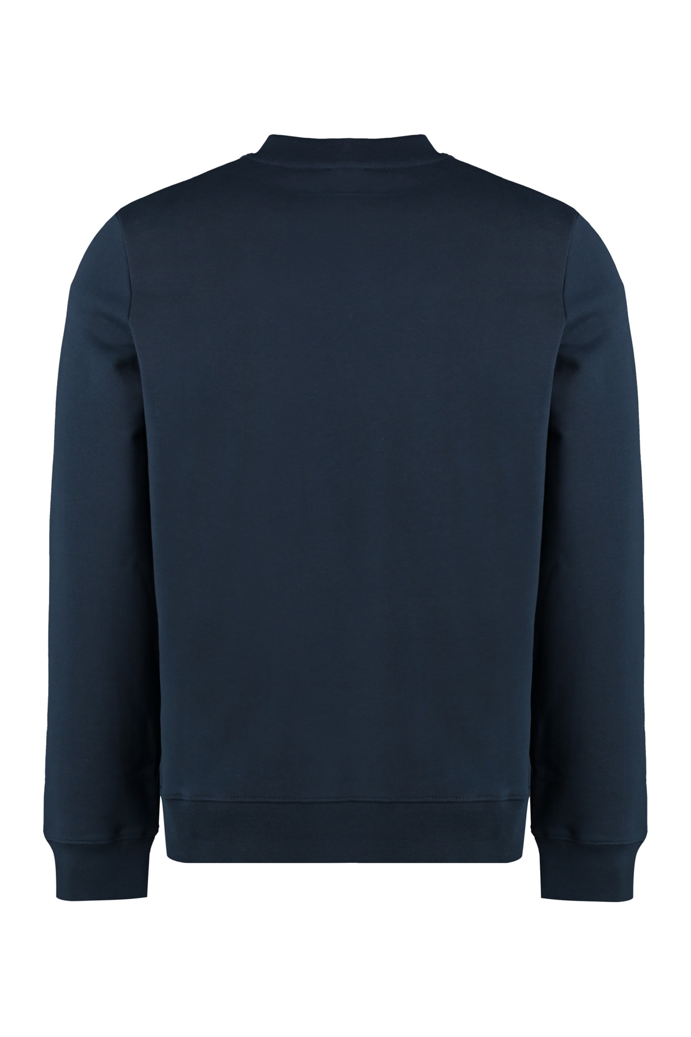 Shop Apc Cotton Crew-neck Sweatshirt In Blue