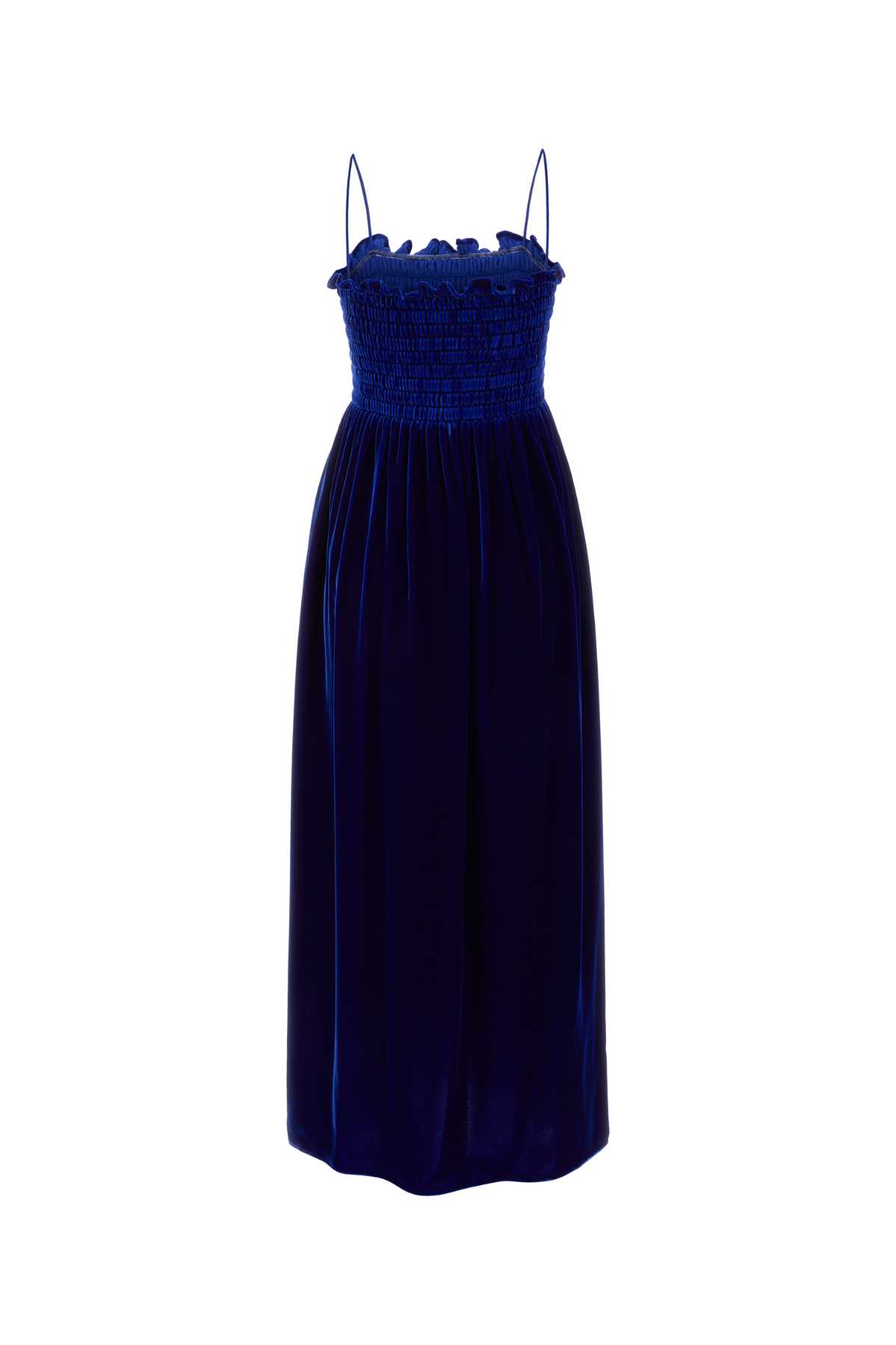 Shop Gucci Blue Velvet Dress In Multicolor
