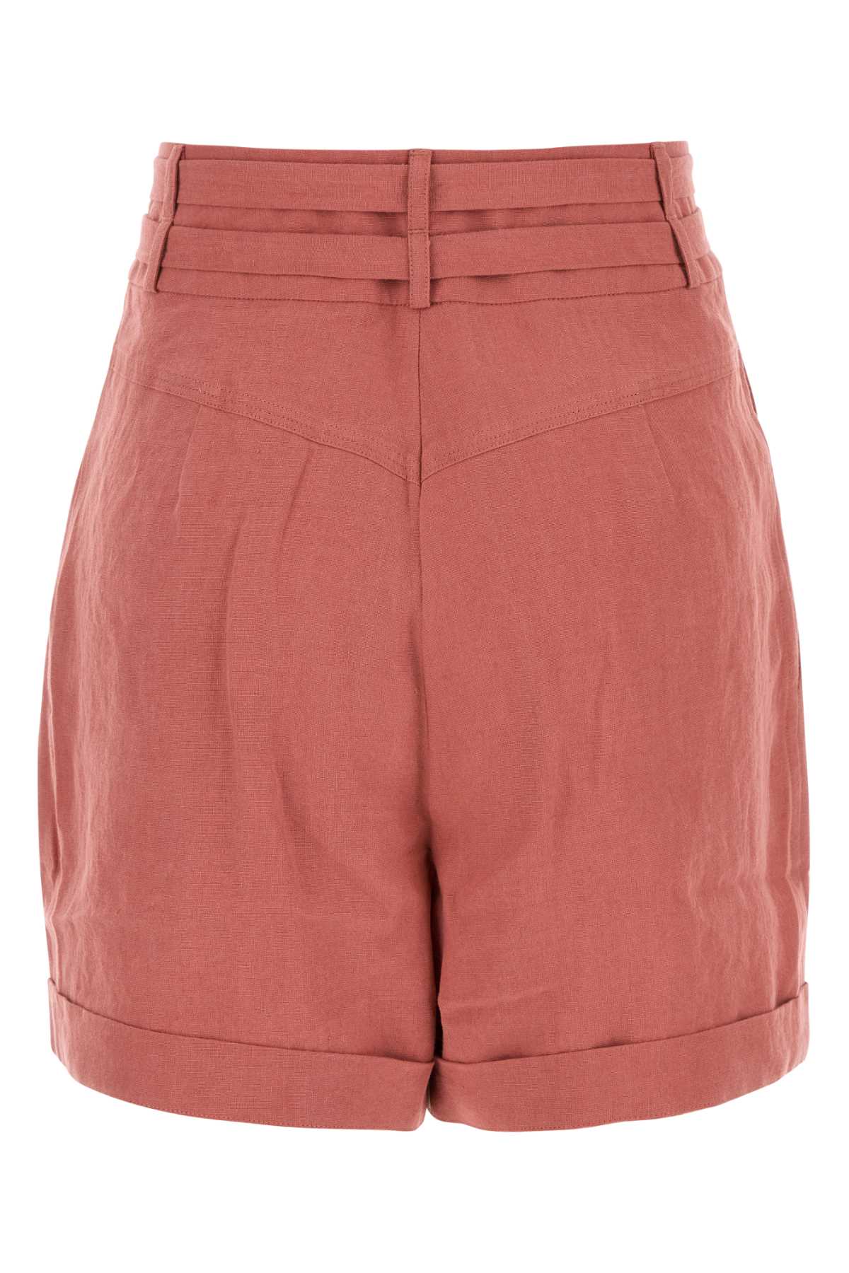 Le Kasha Dark Pink Linen Aqiva Shorts In Pink