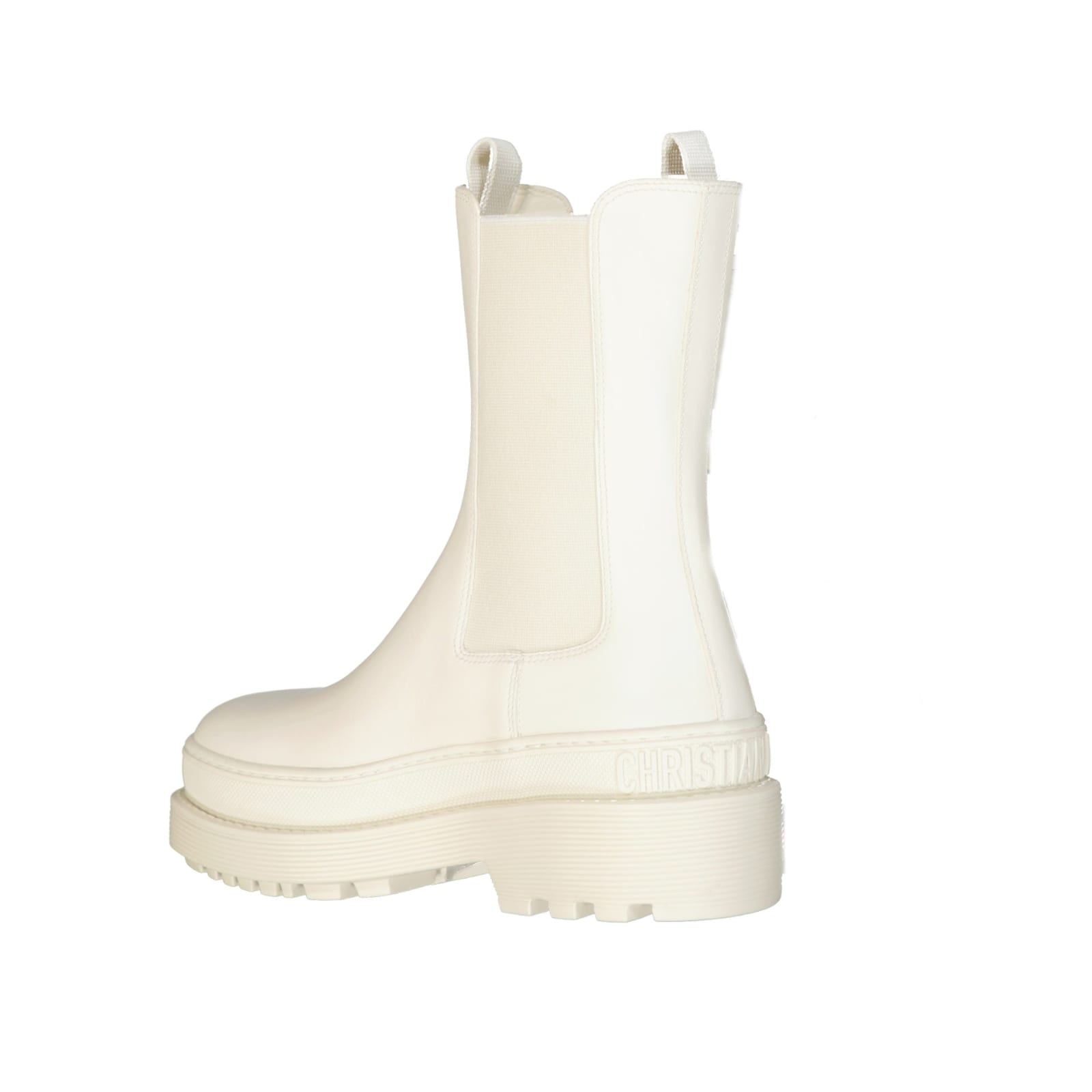 Shop Dior Leather Boots In White