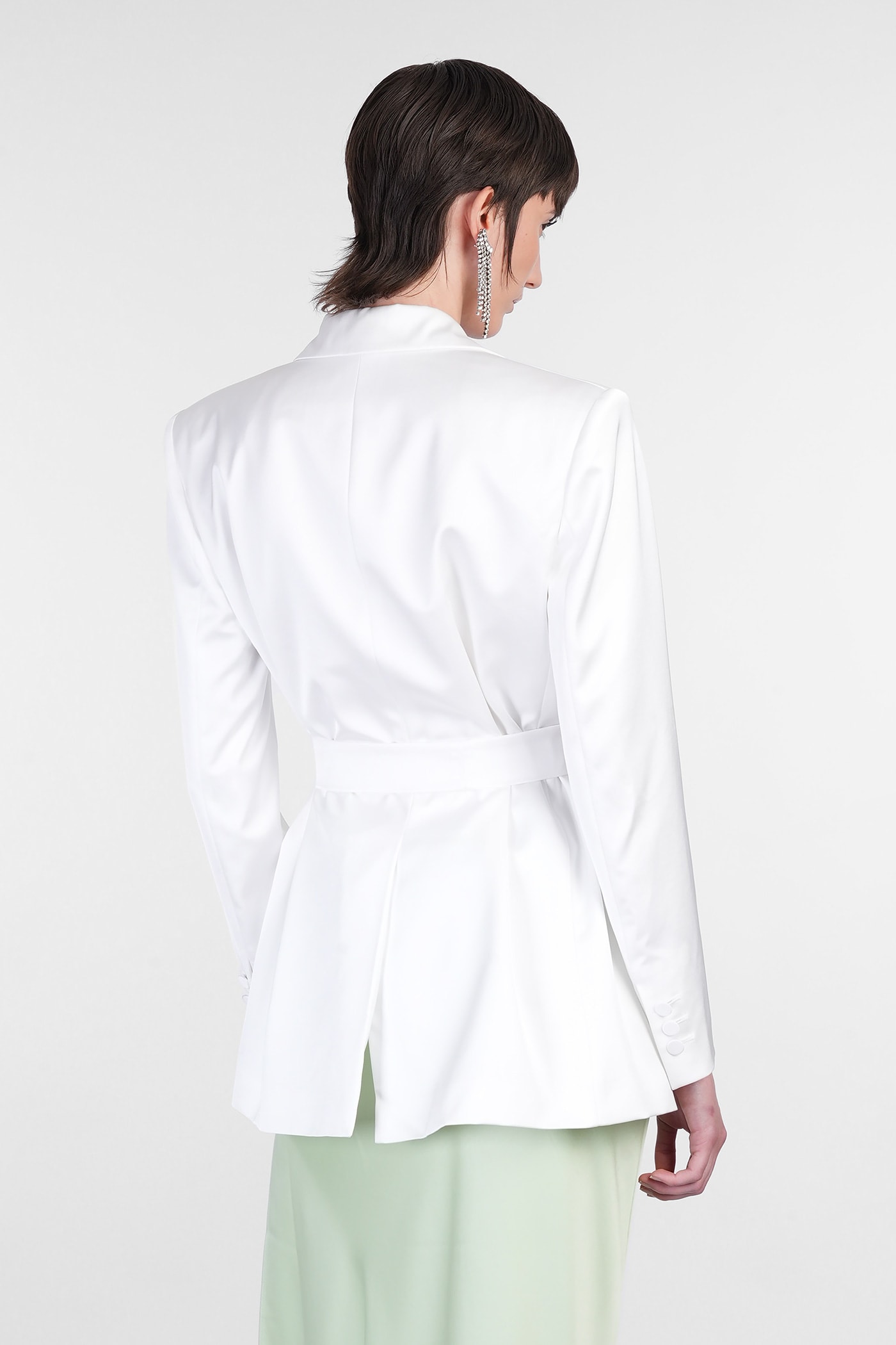 The Andamane Guia With Belt Blazer In White Polyester