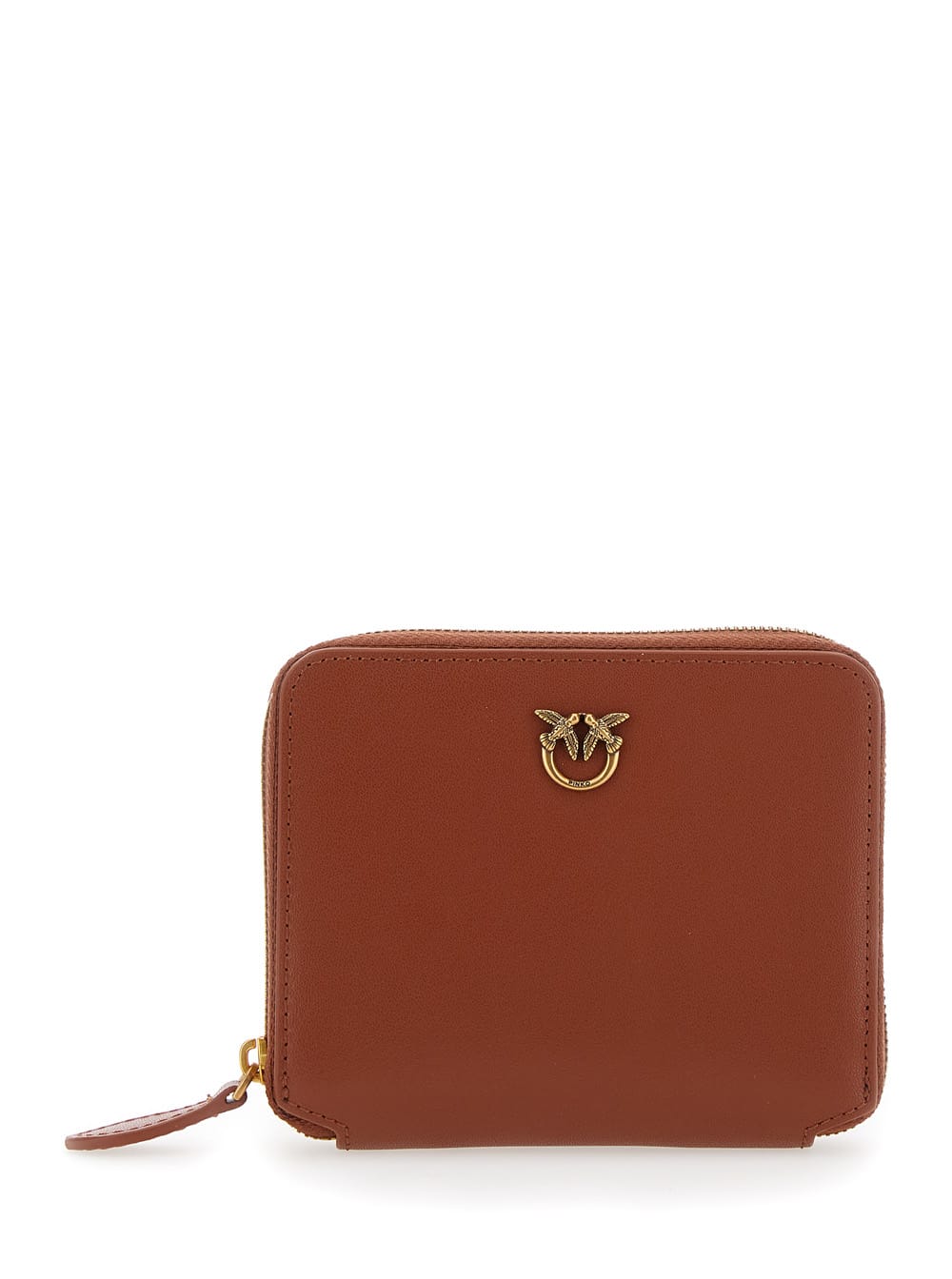 Brown Wallet With Love Birds Logo On The Front In Leather Woman