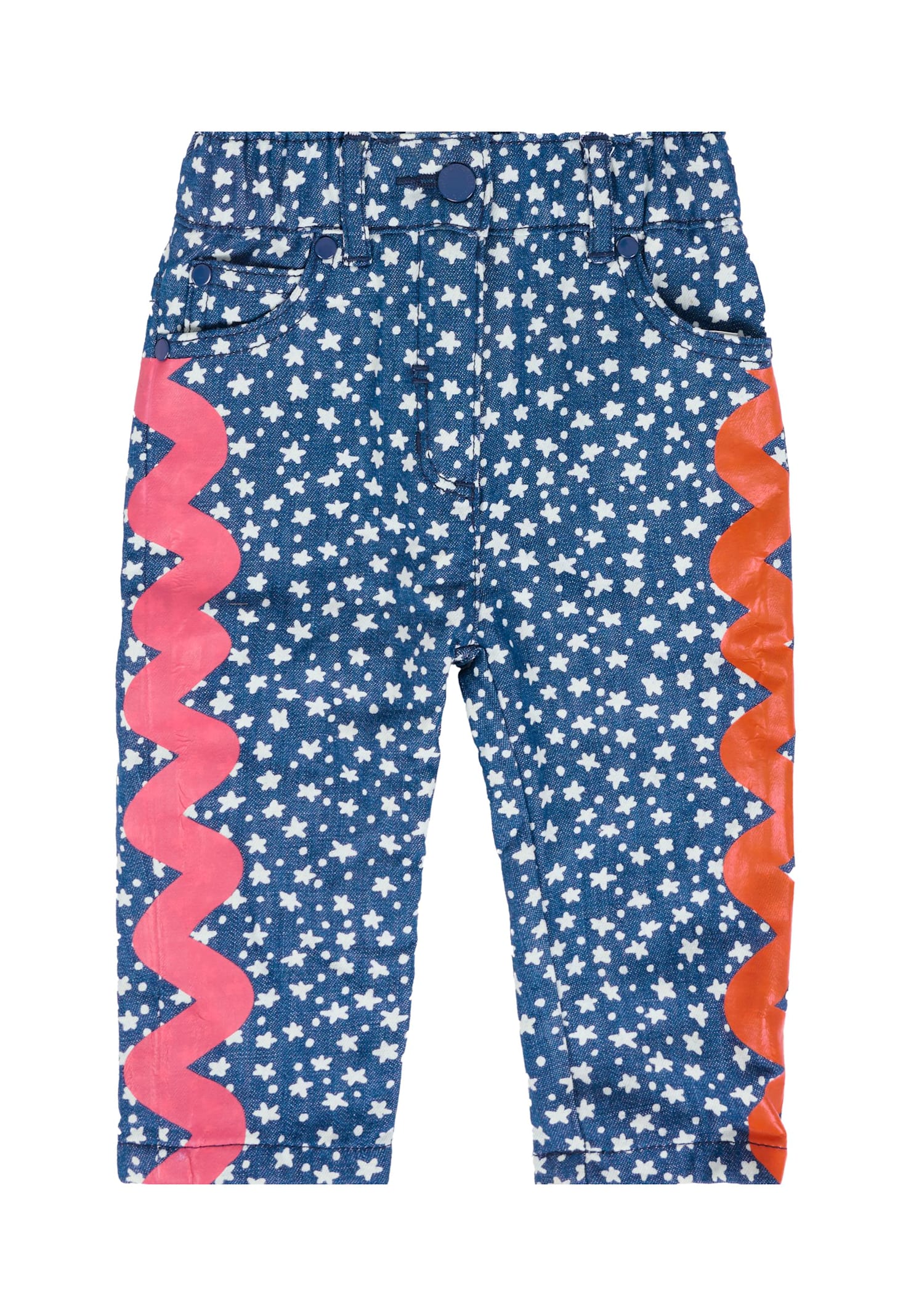 Stella Mccartney Blue Jeans For Baby Girl With Stars In Multi