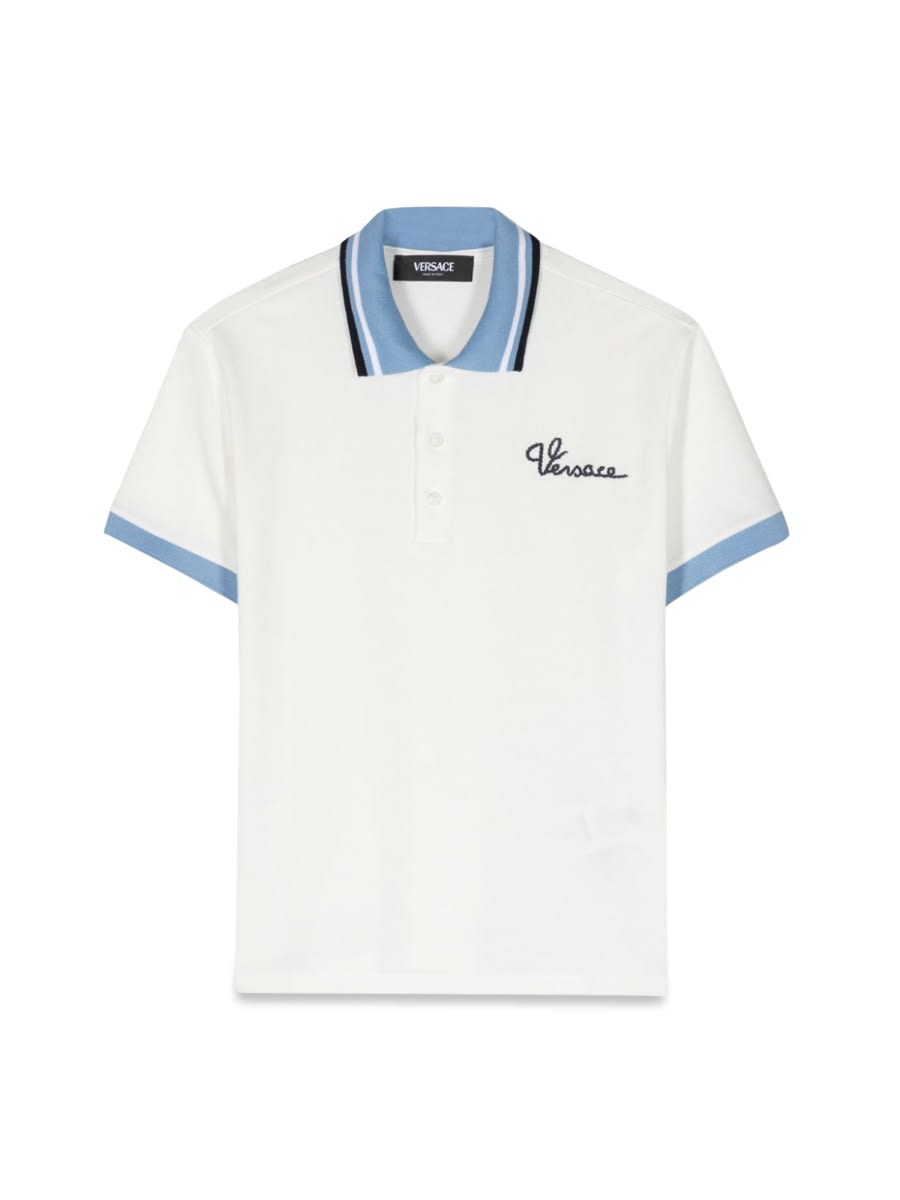 Versace Kids' Polo In White