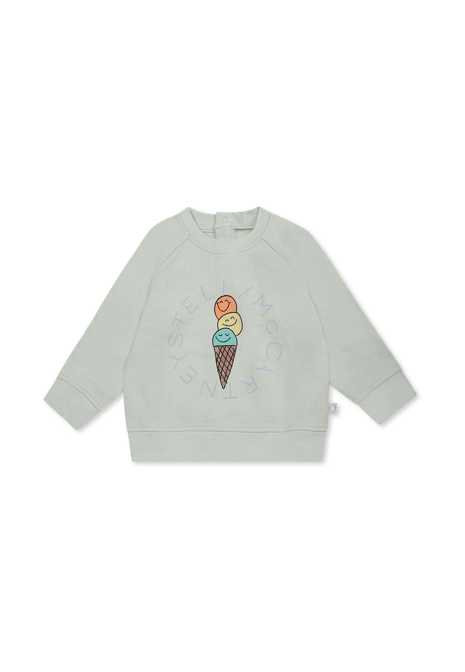 Stella Mccartney Green Sweatshirt For Baby Boy With Ice Cream In Green