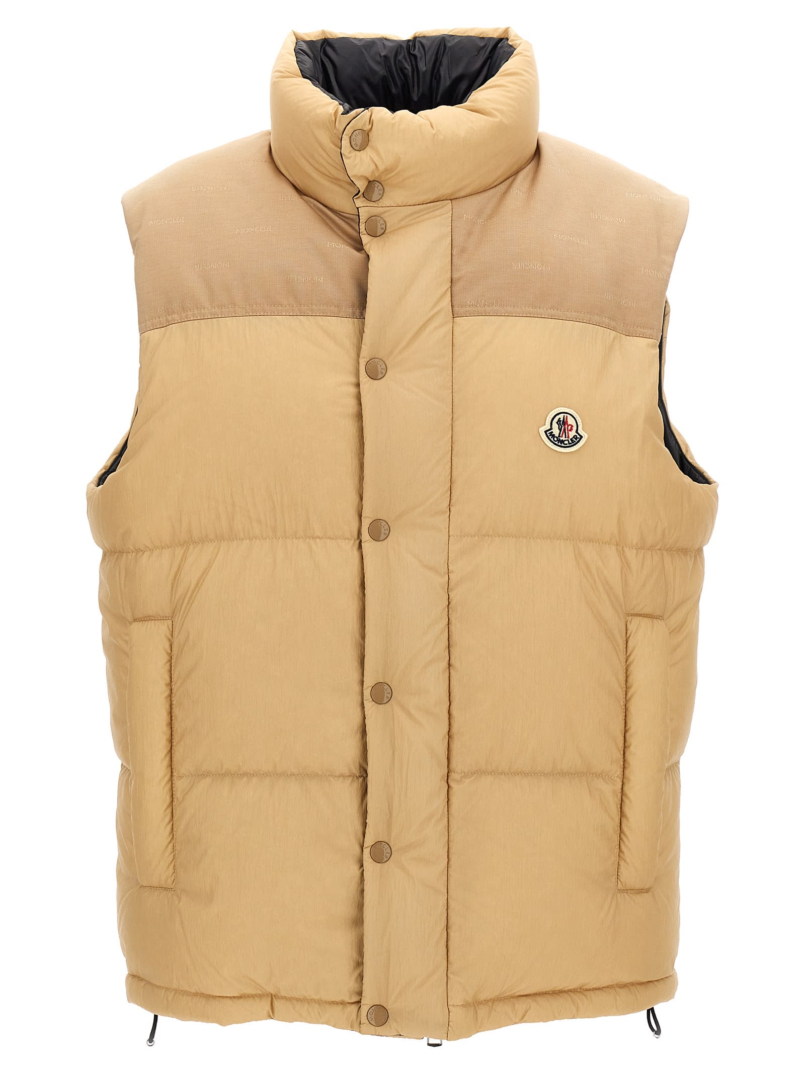 Shop Moncler Verone 1 Reversible Down Jacket In Beige