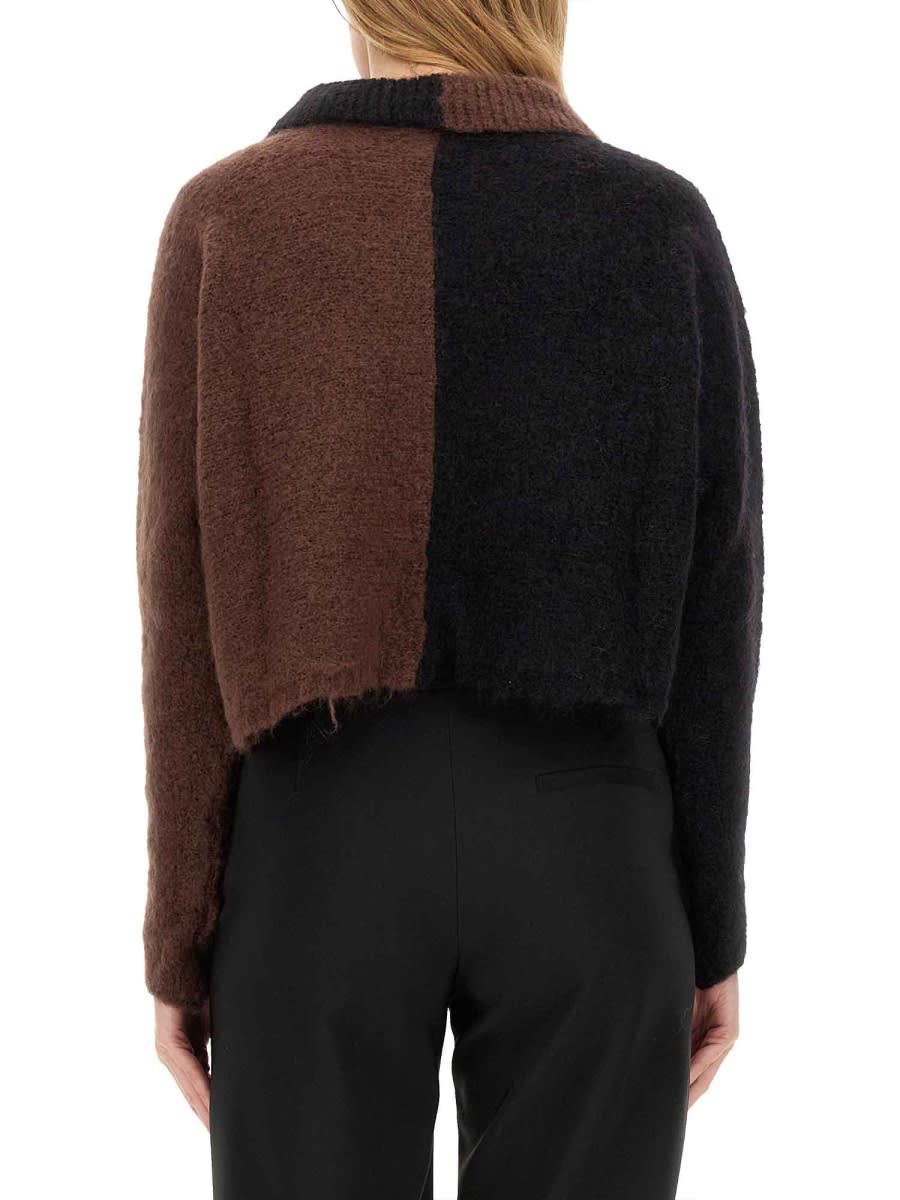 Shop Alysi Mohair Cardigan In Multicolour