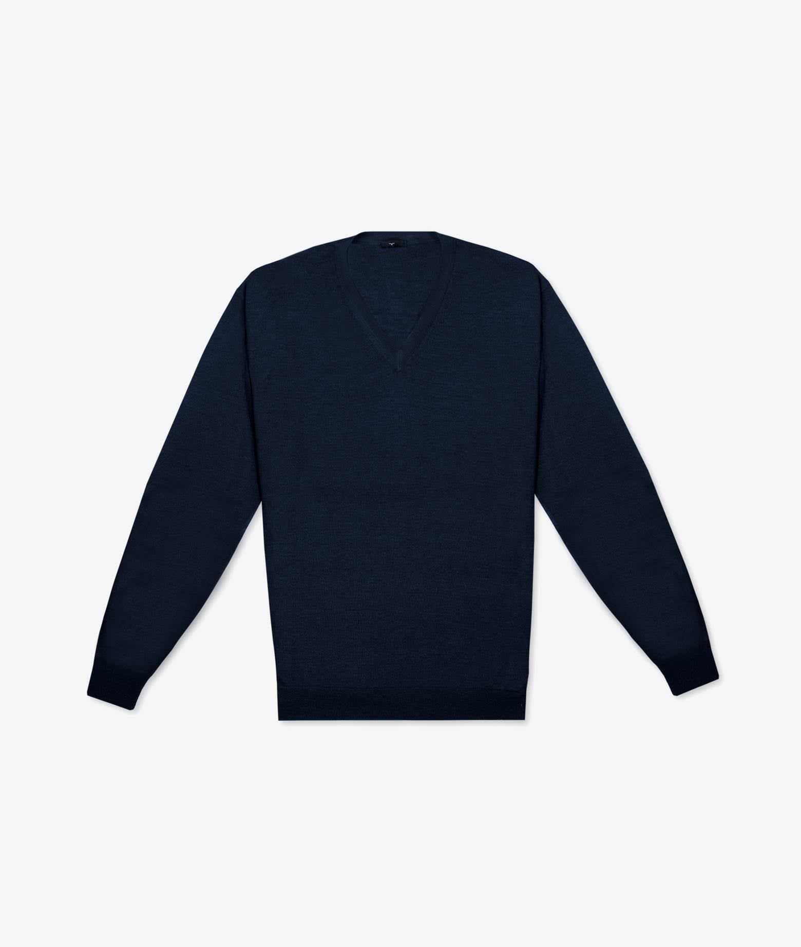 Larusmiani V-neck Sweater Pullman Sweater In Blue