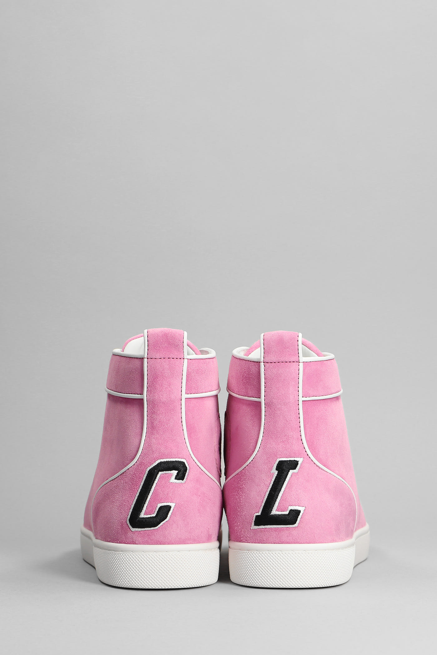 Shop Christian Louboutin Varsilouis Flat Sneakers In Rose-pink Suede