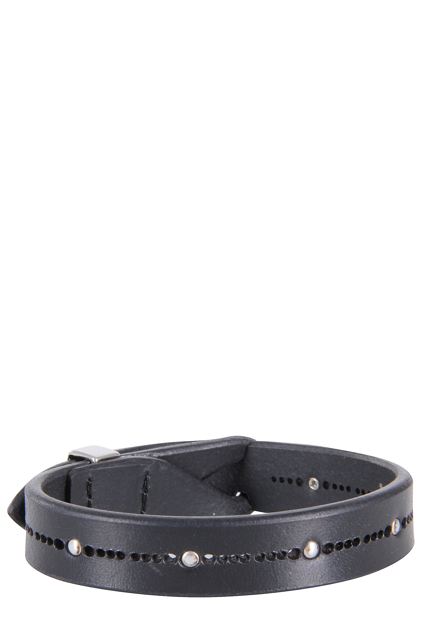 Orciani Studded Buckle Bracelet In Black