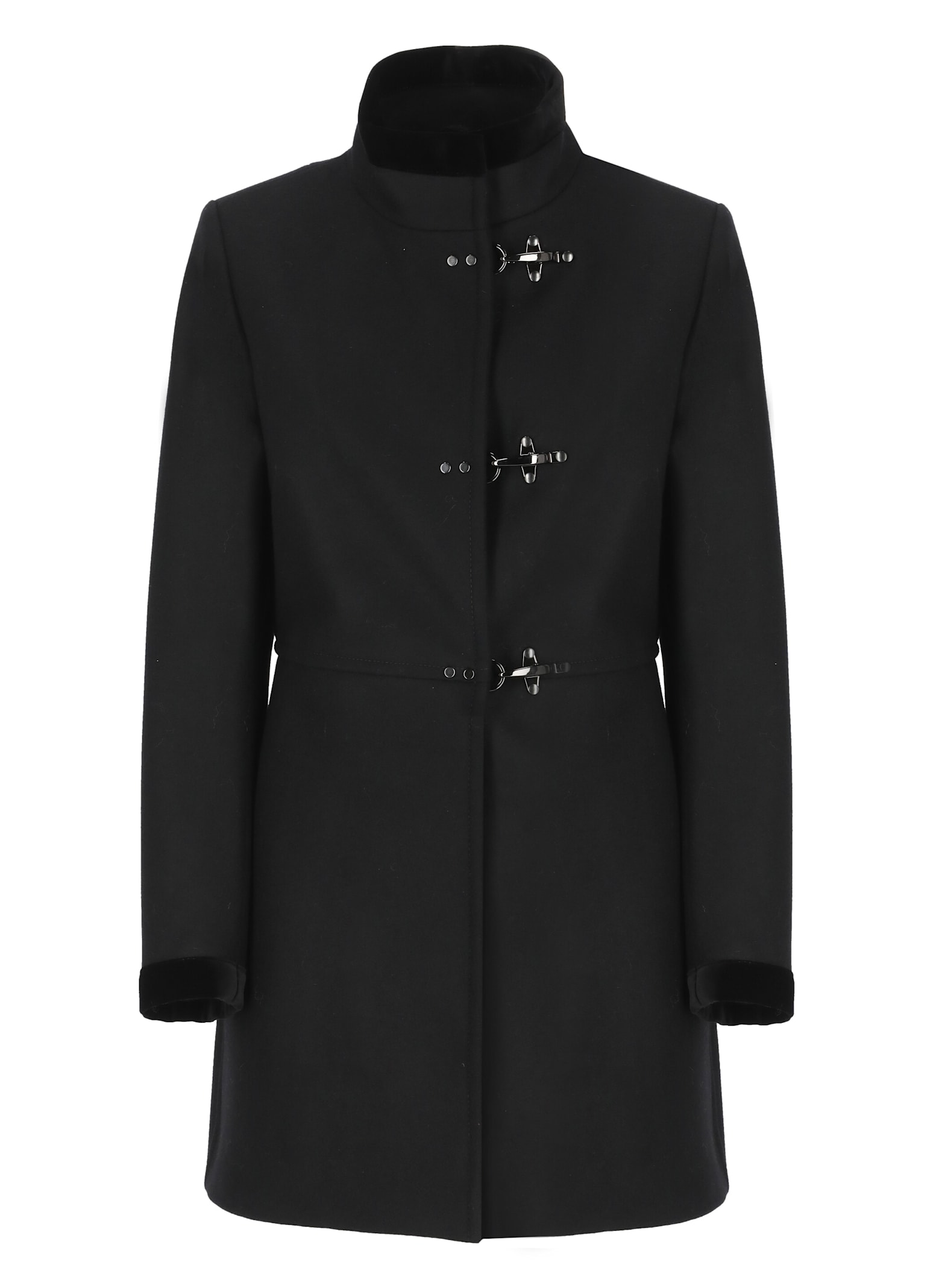 Black Virgin Wool Blend Virginia Coat