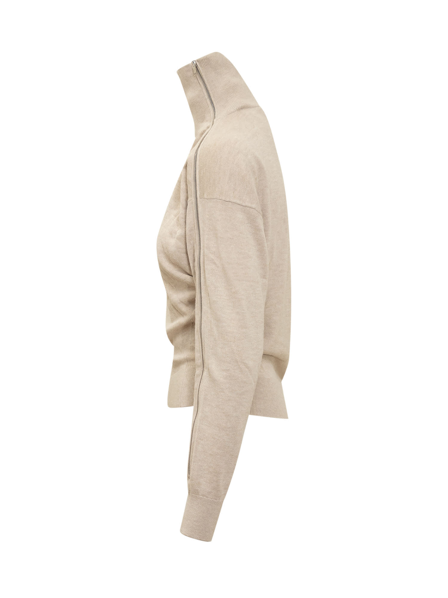 Isabel Marant Asymmetric-hem Roll-neck Jumper In Beige