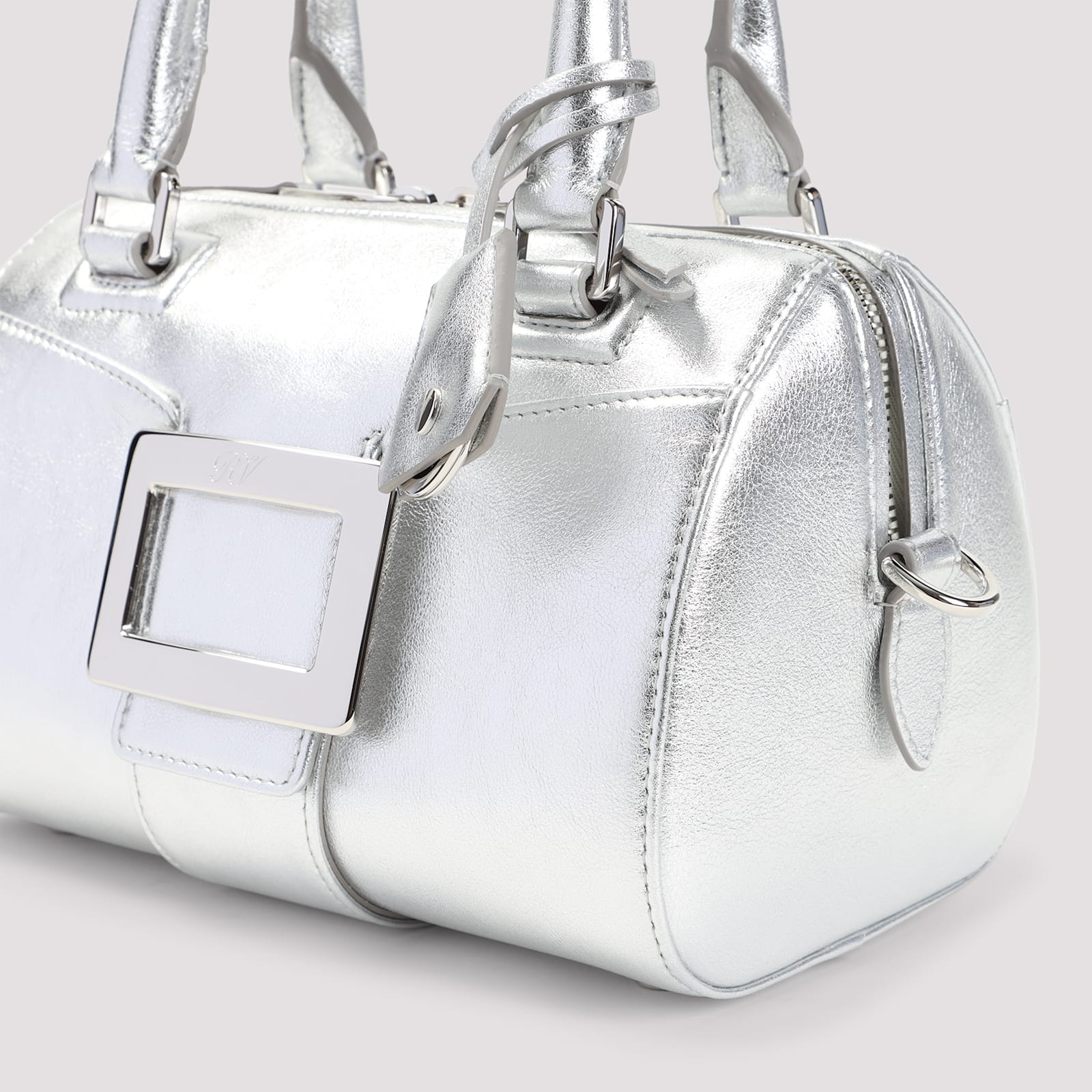 Roger Vivier Belle Vivier Bowling Mini In Argento