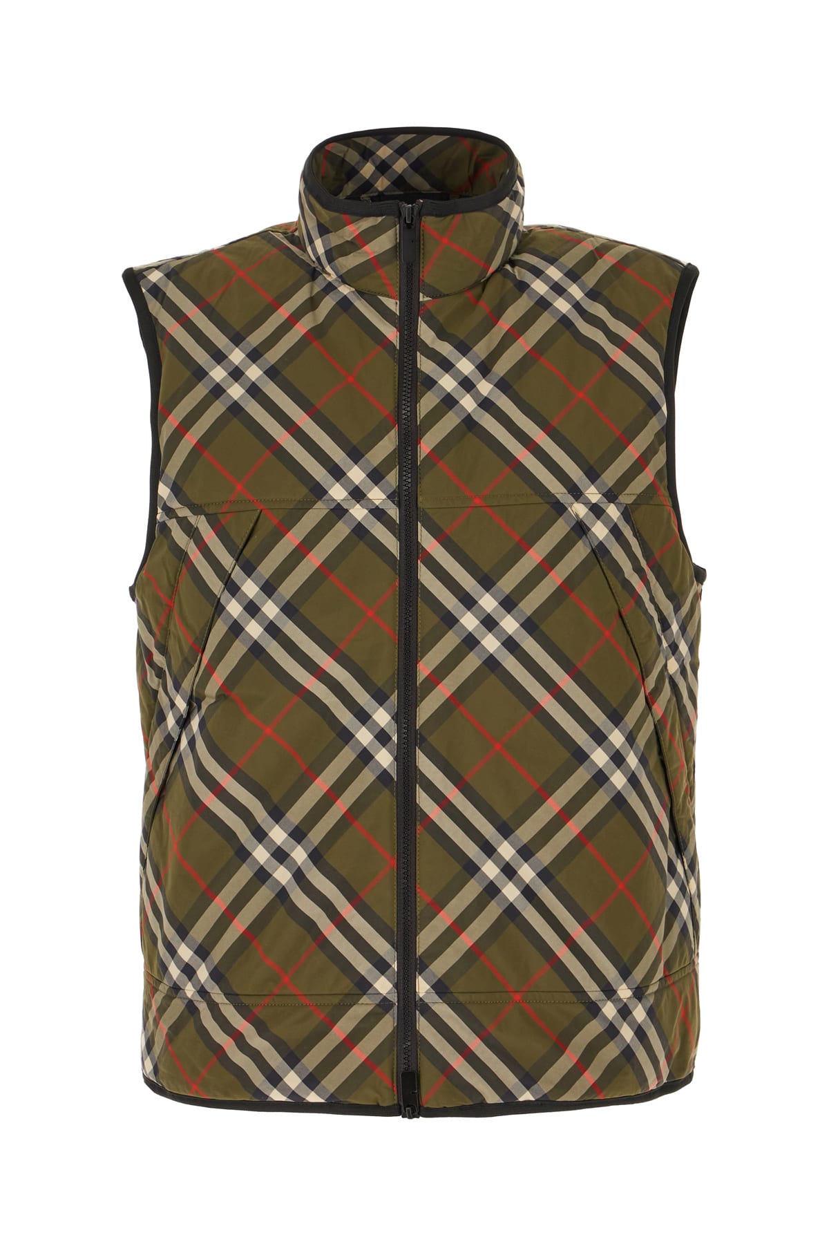 Shop Burberry Printed Nylon Sleeveless Padded Jacket In Loch Ip Check