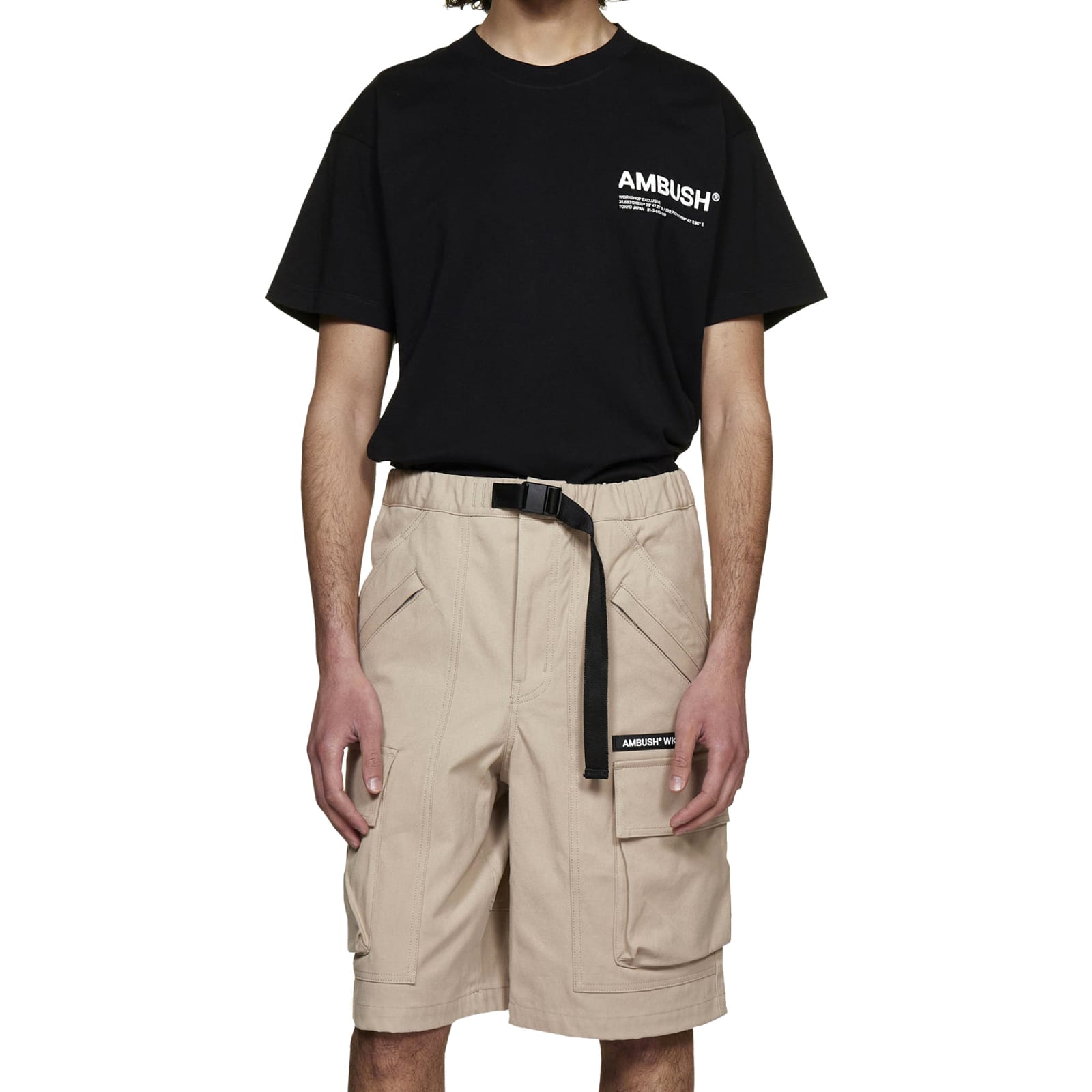 Ambush Cotton Bermuda Shorts In Beige