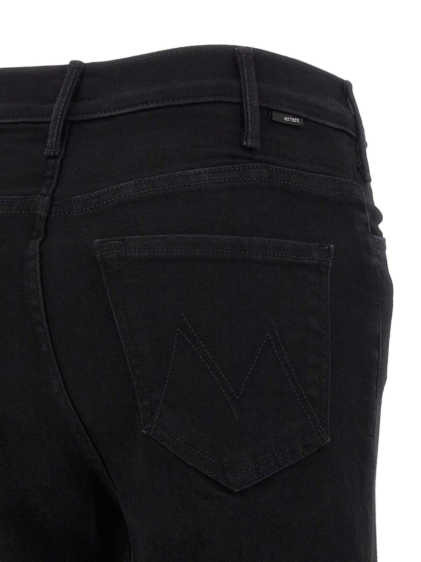 Mother The Hustler Roller Sneak Denim Jeans In Black