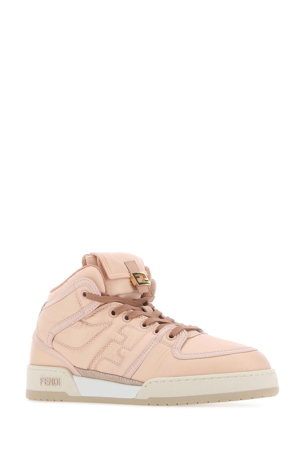 Shop Fendi Pink Nylon Baguette Sneakers