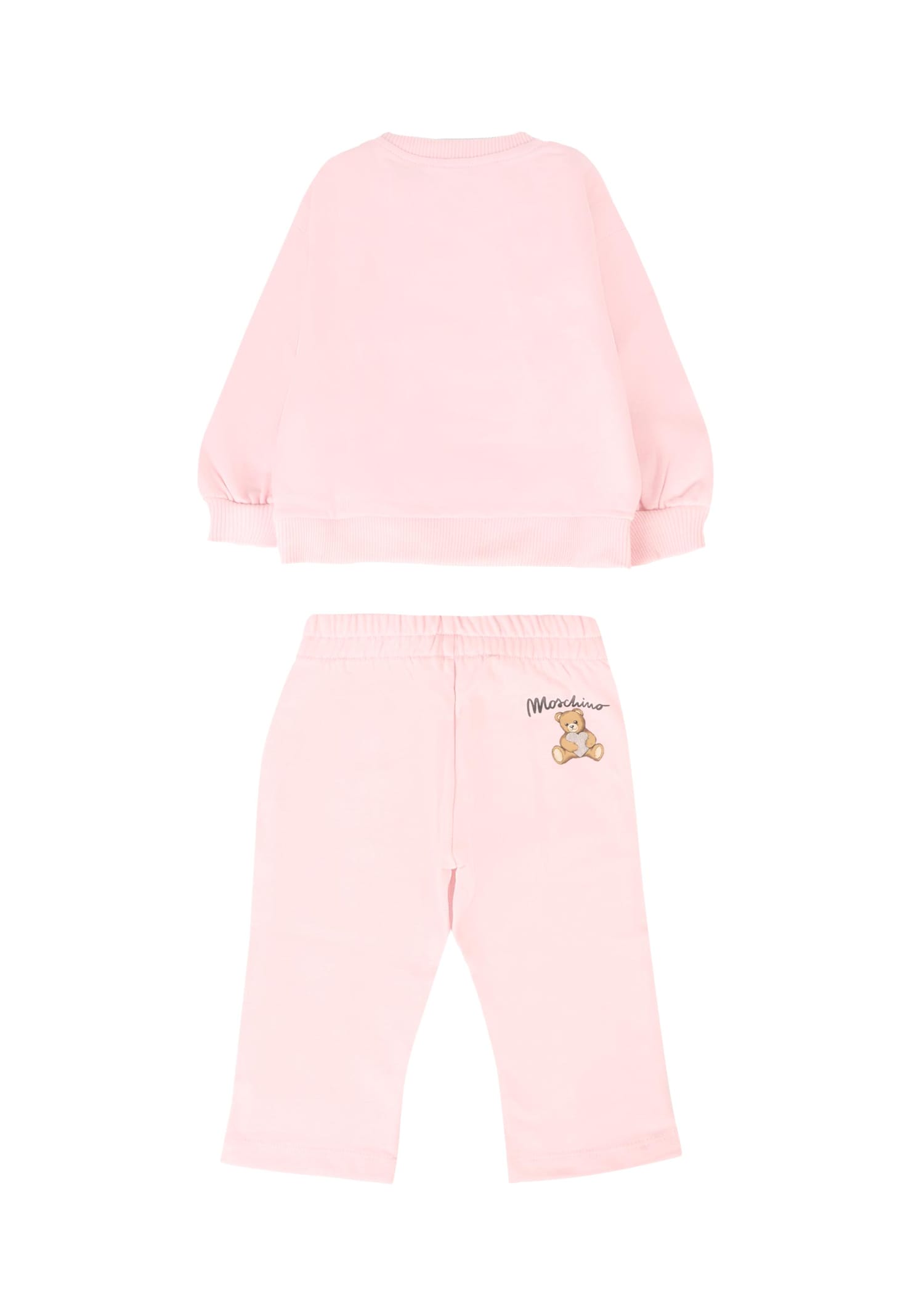 Moschino Pink Set For Baby Girl With Teddy Bear In Pink