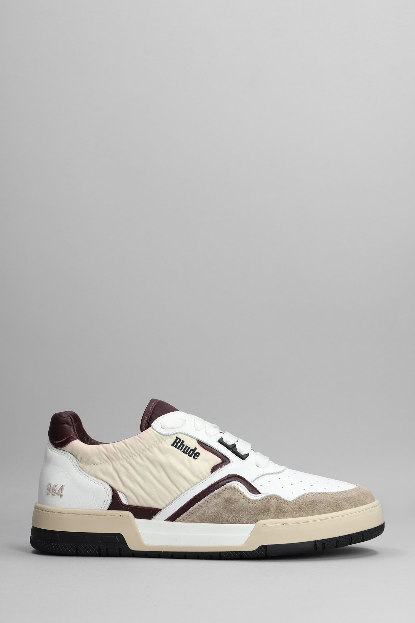 Rhude Sneakers In White Leather And Fabric