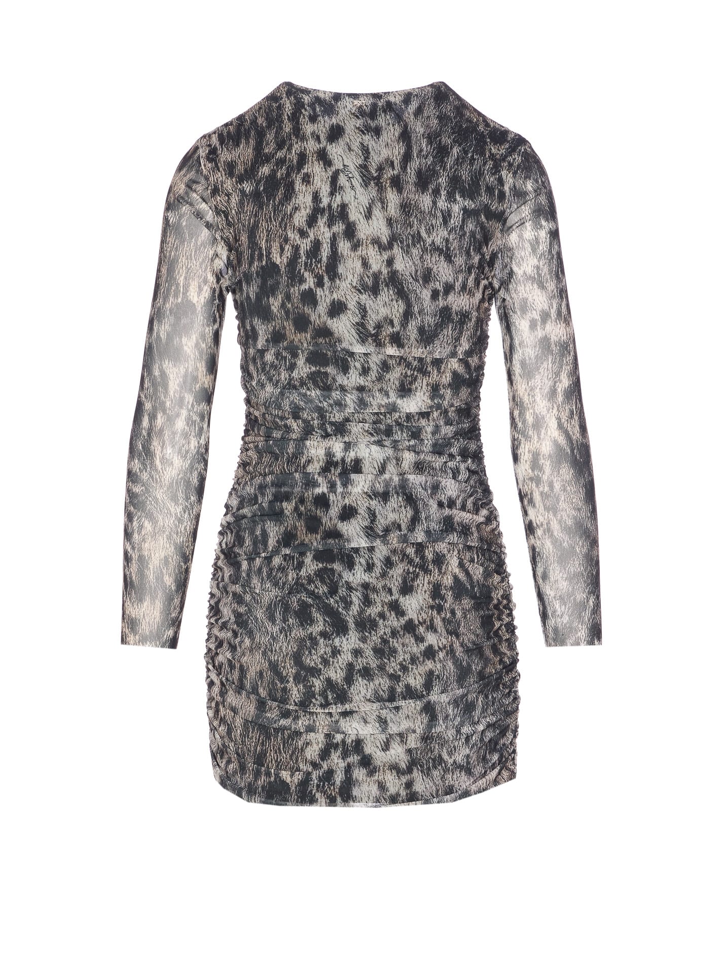 Aniye By Leopard-print Ruched Dress In Gray