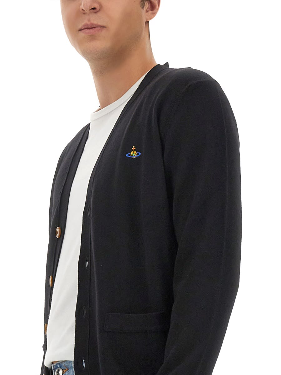 Shop Vivienne Westwood Cardigan With Logo In Black