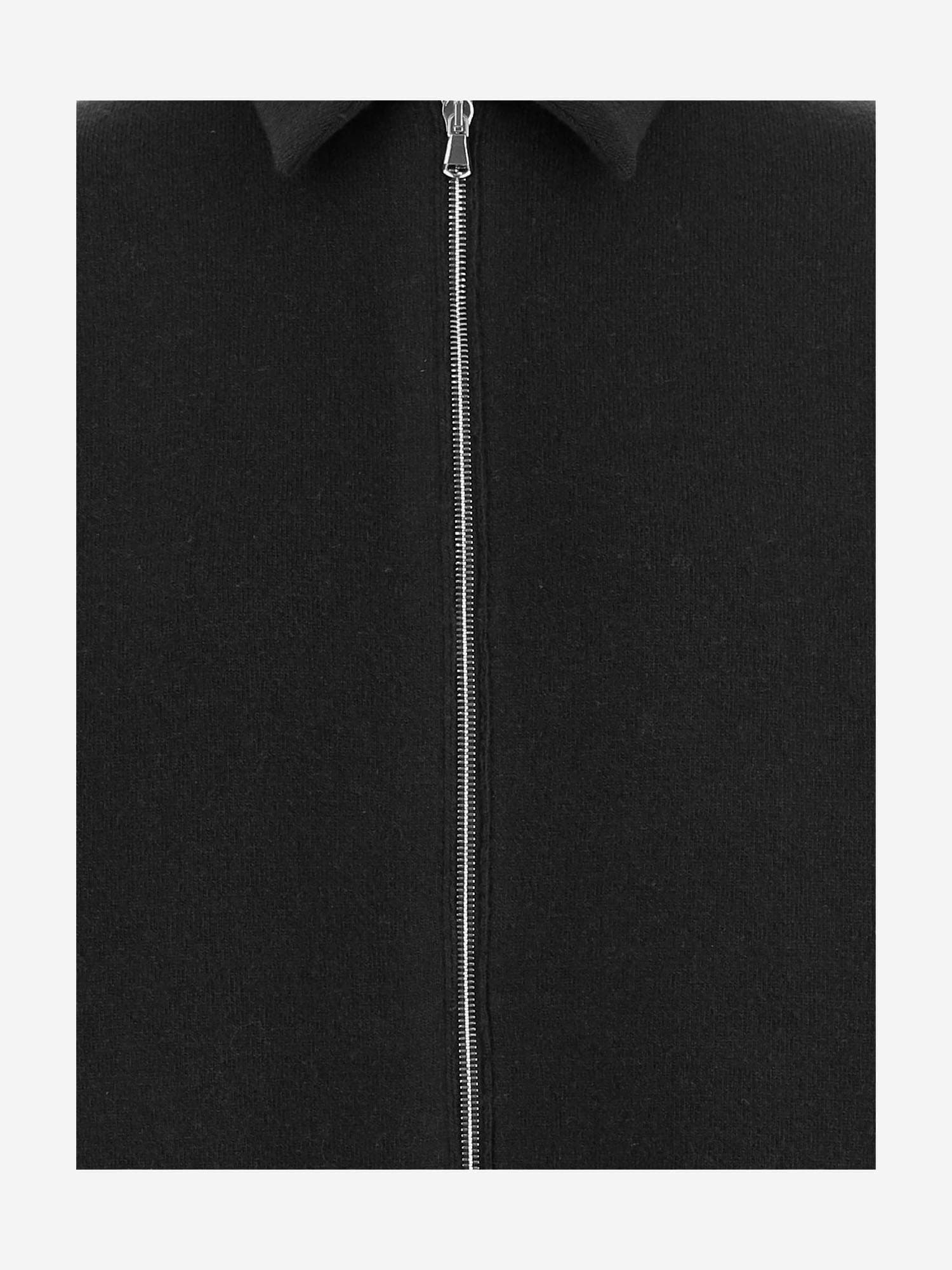 Bruno Manetti Zip-front Collar Jacket In Black