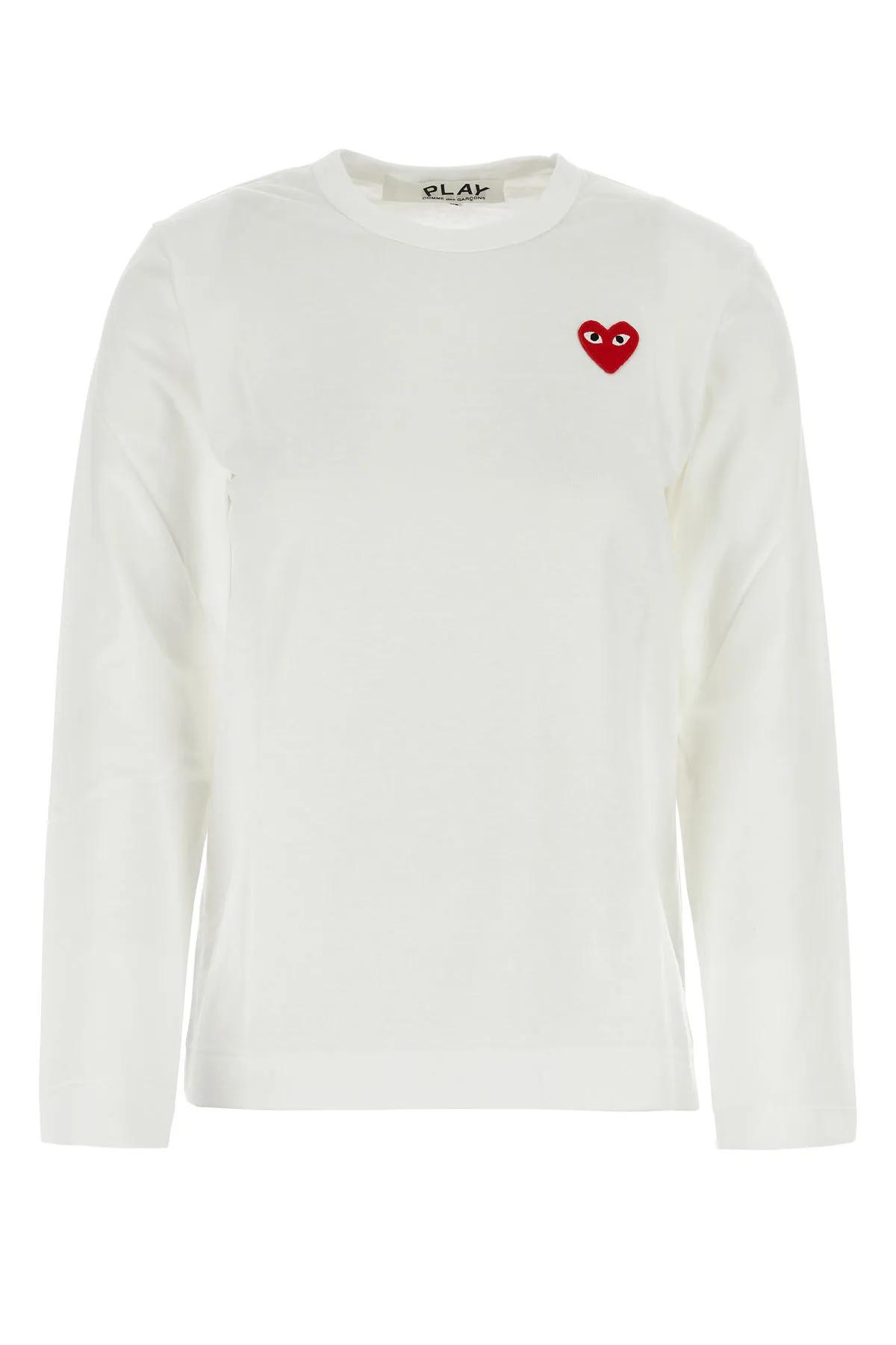 Comme des Garçons Play White Cotton T-shirt