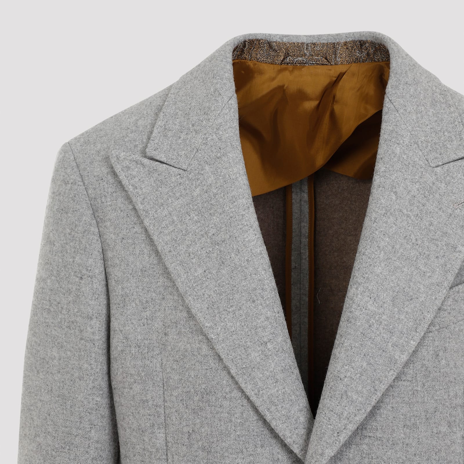 Etro Wool And Cashmere Long Coat In Grey