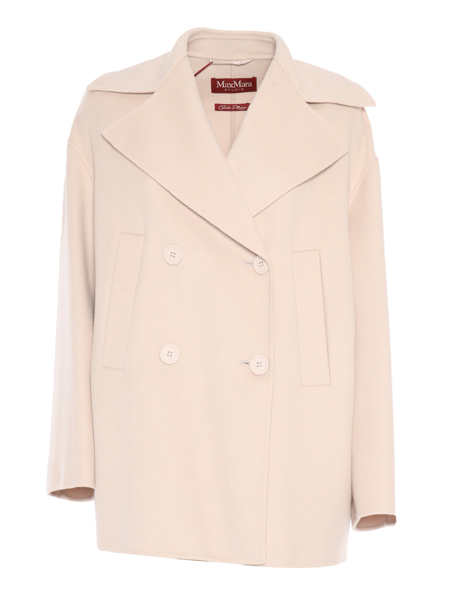 Shop Max Mara Spadino Beige Short Coat