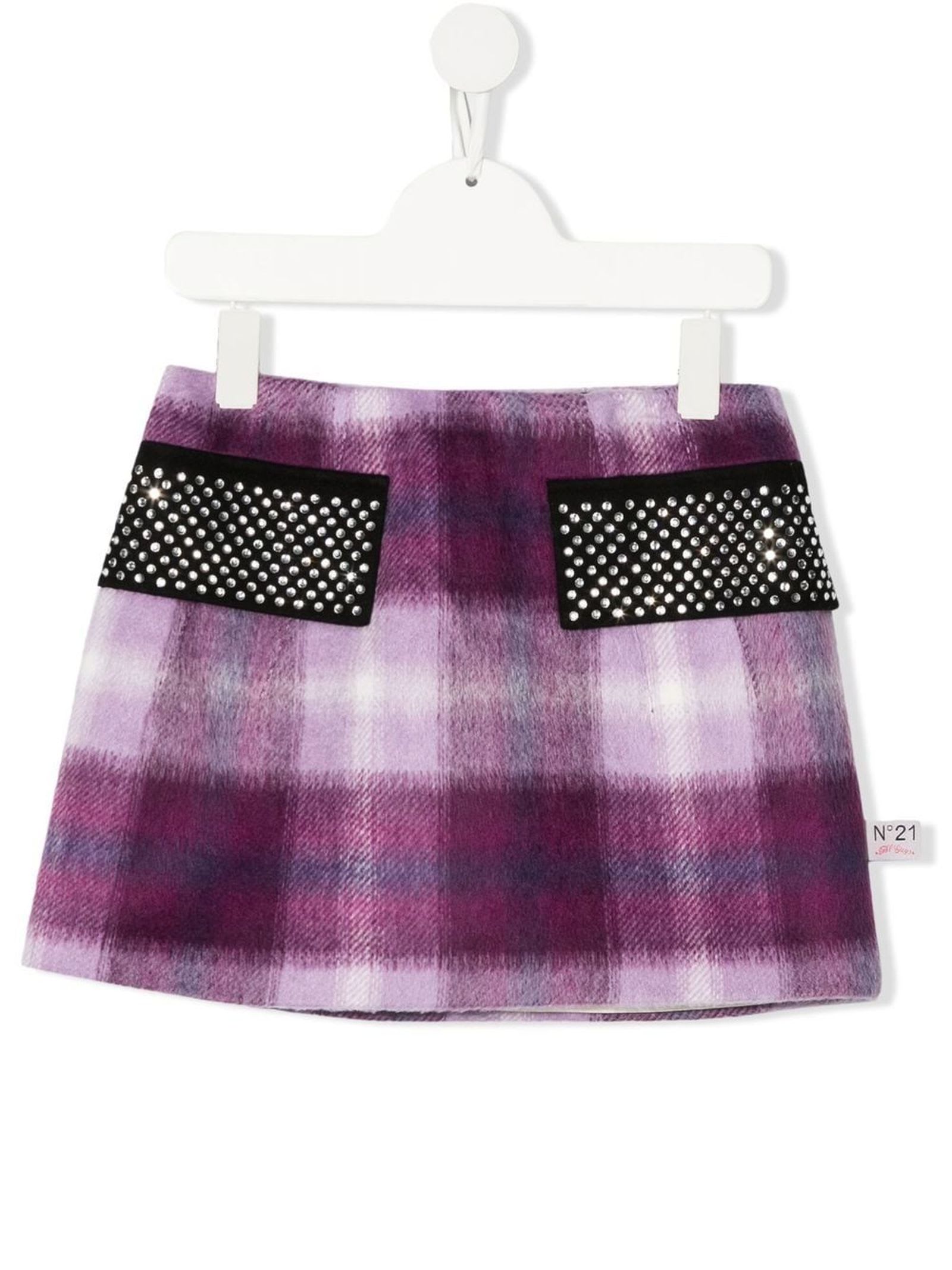 N.21 Violet Polyester Skirt
