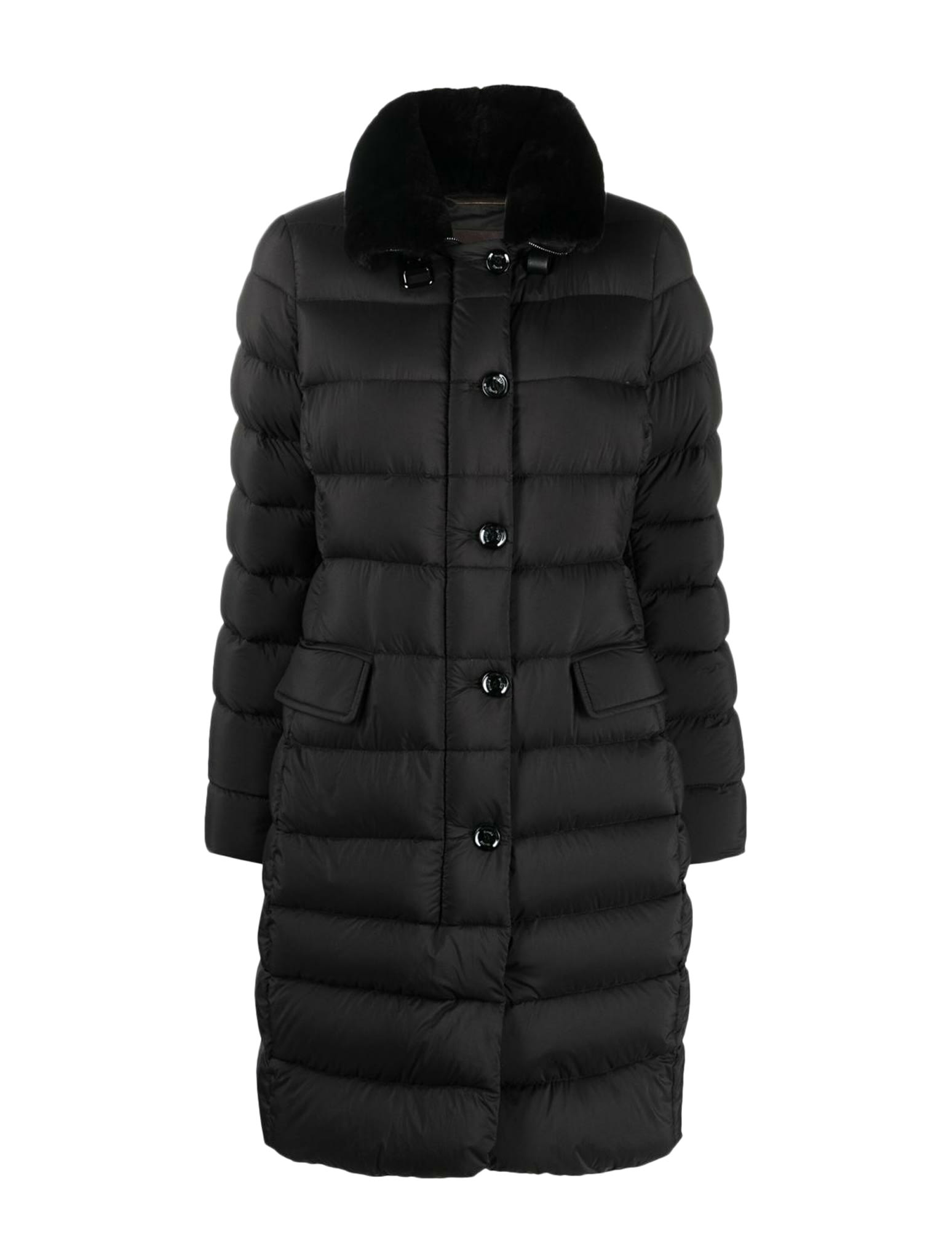 Moorer Vetiver Long Down Jacket In Black