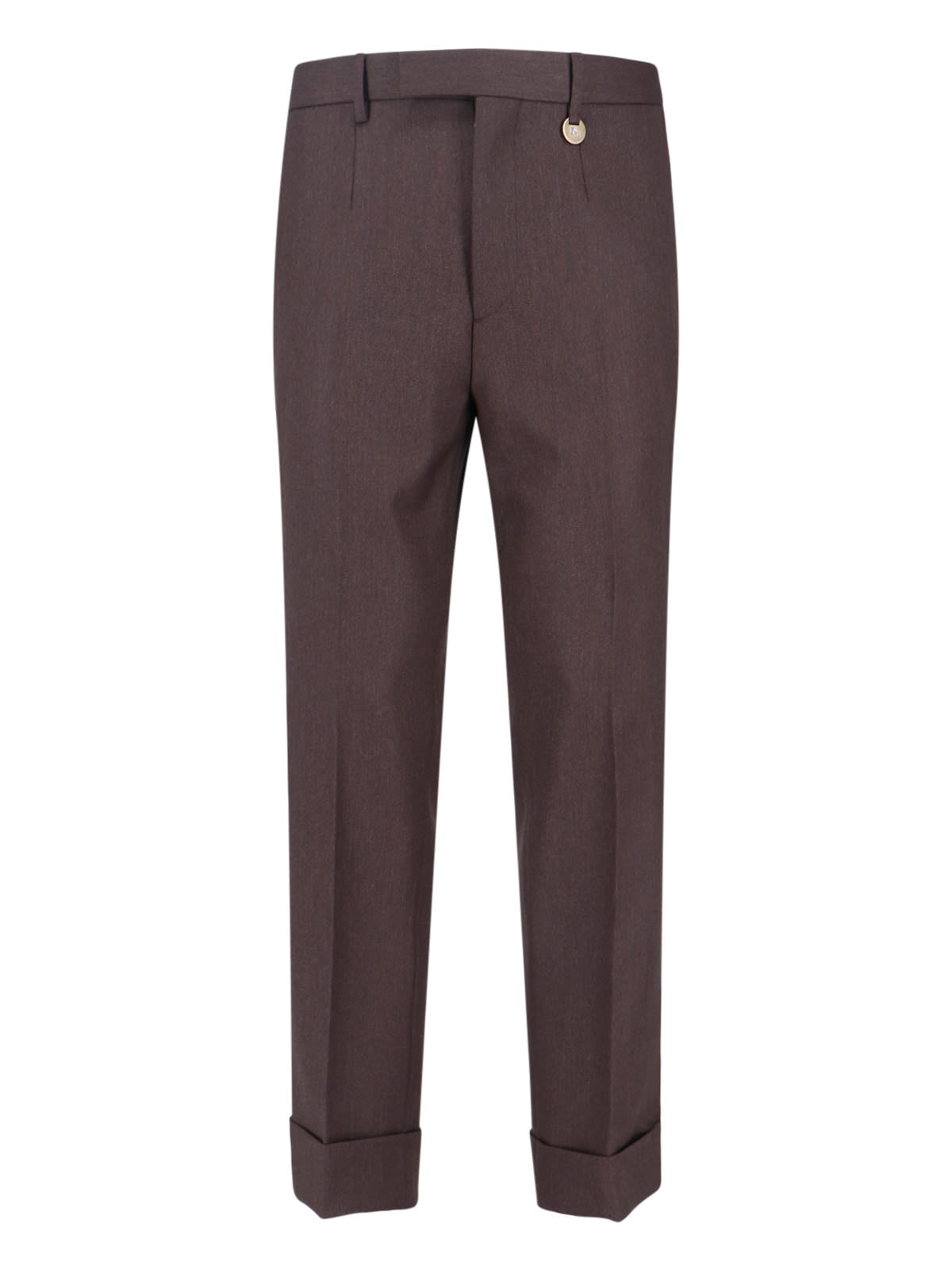 Burberry Straight Trousers With Cuffed Hem And Pockets In Blue