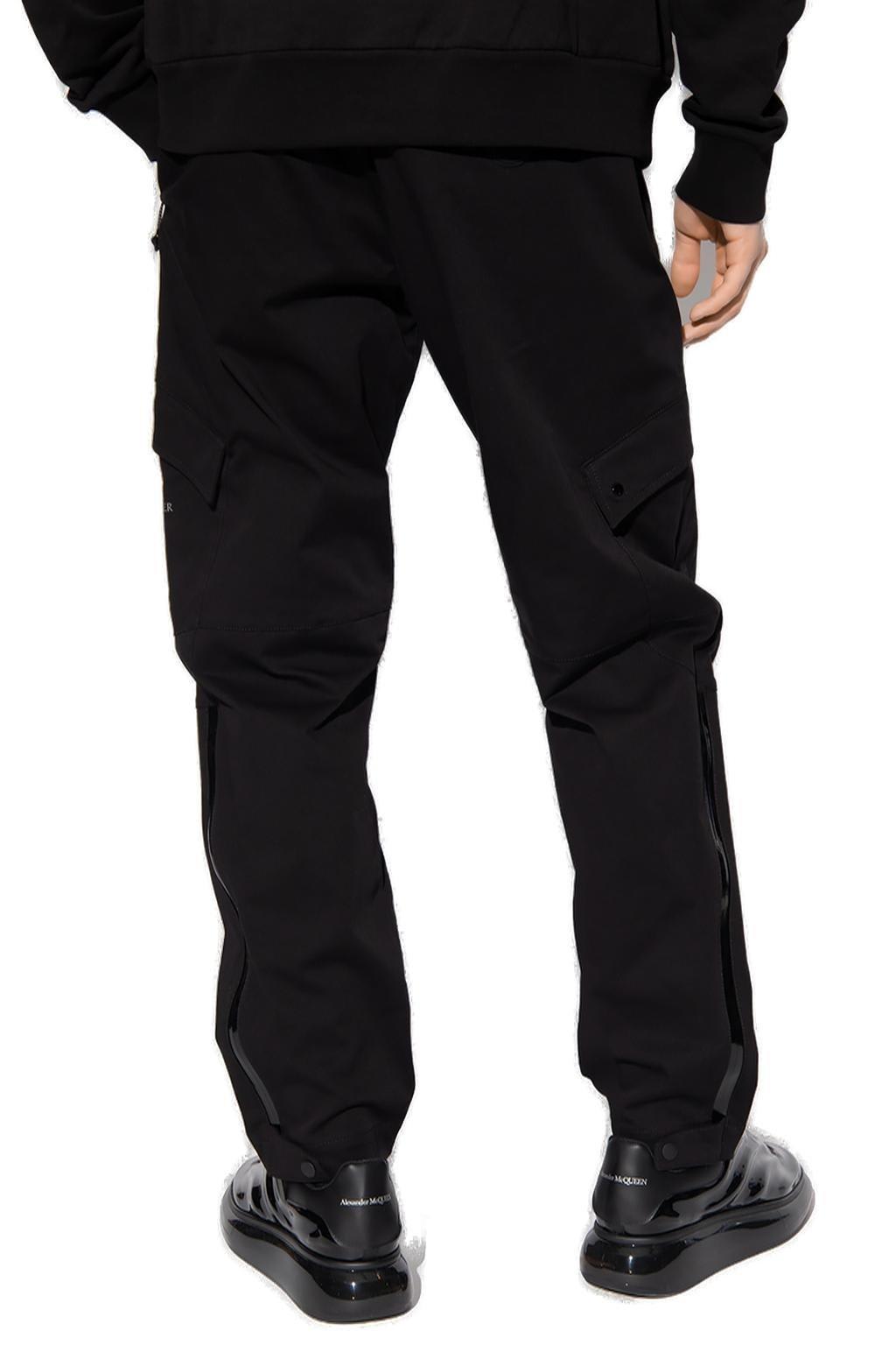 Shop Moncler Straight Leg Cargo Trousers In Black