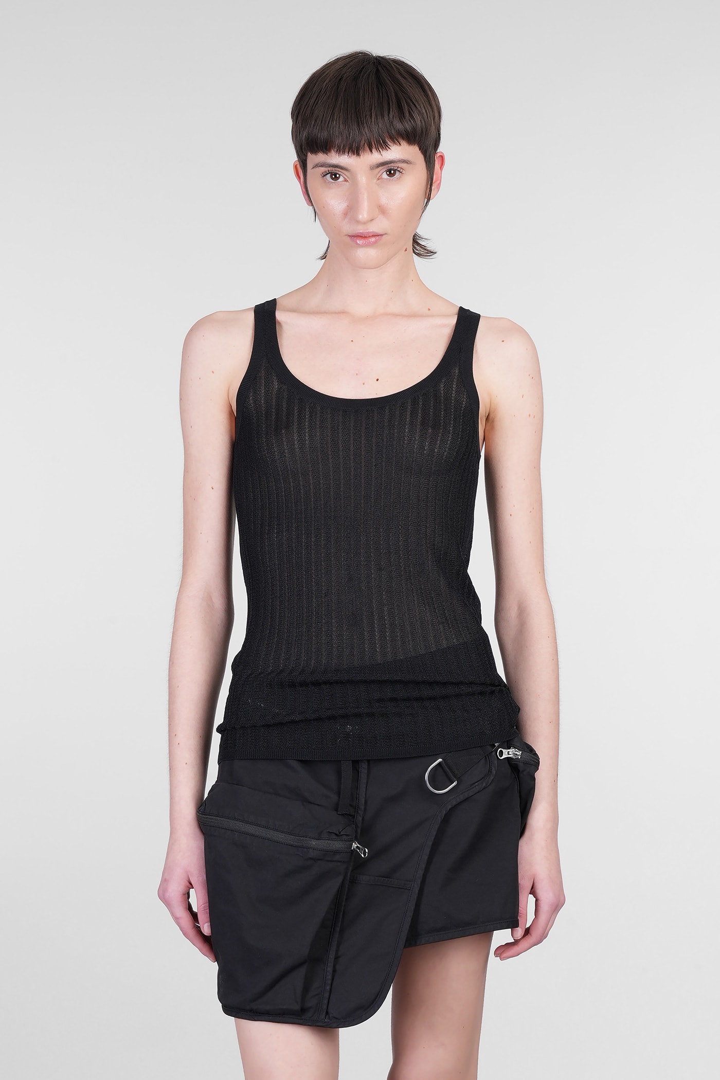 Helmut Lang Topwear In Black Wool And Polyester