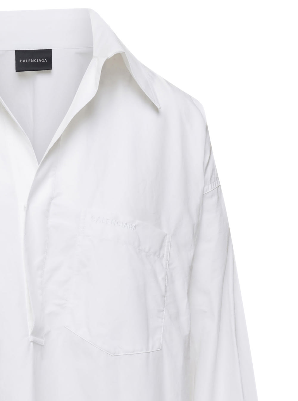 Shop Balenciaga White Maxi Shirt In Cotton Woman