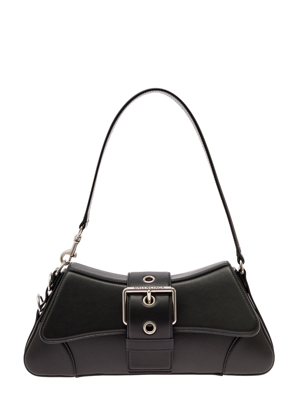 Balenciaga Lindsay Medium Black Leather Handbag With Buckle Balenciaga Woman