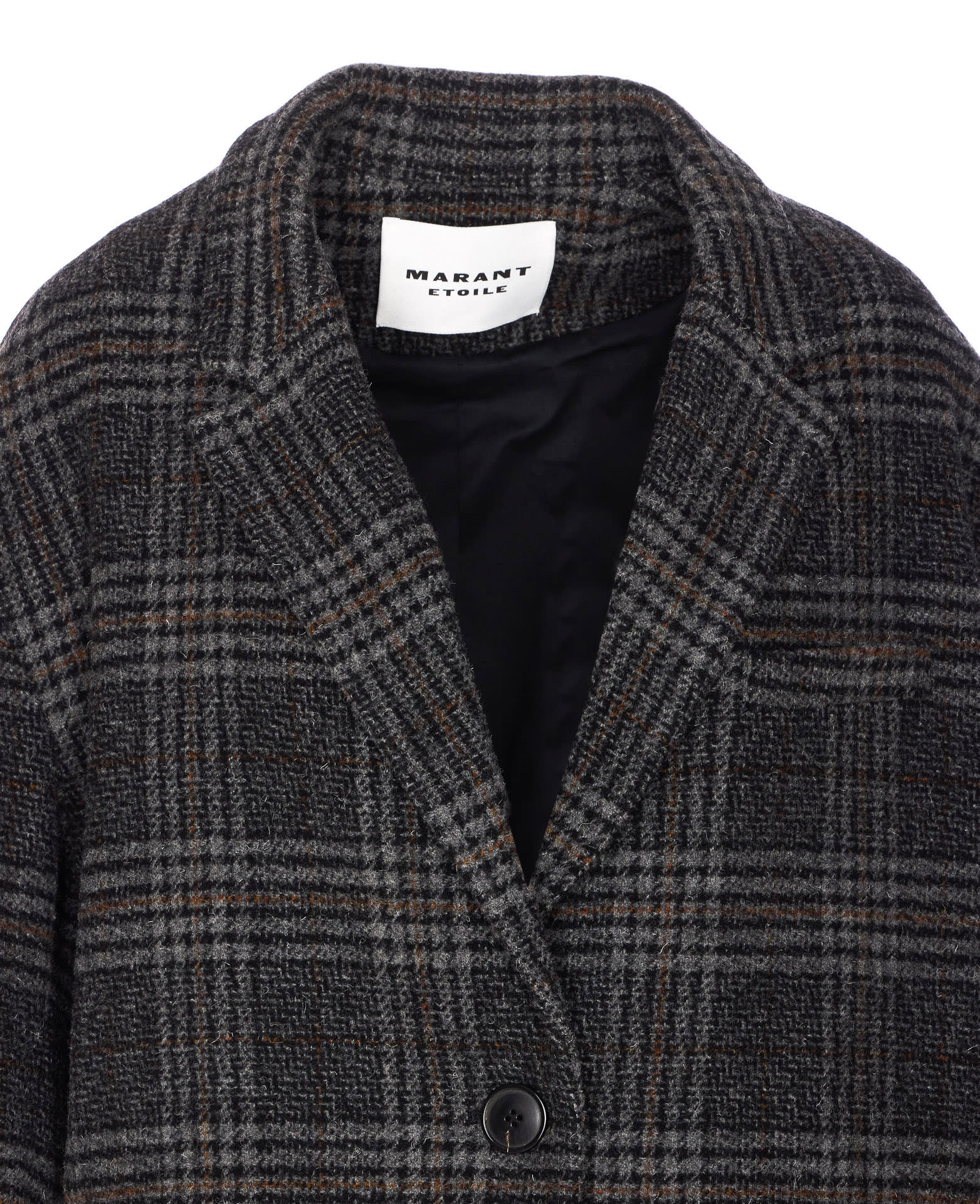 Isabel Marant Étoile Isabel Marant Etoile Plaid Wool Single-breasted Coat In Gray