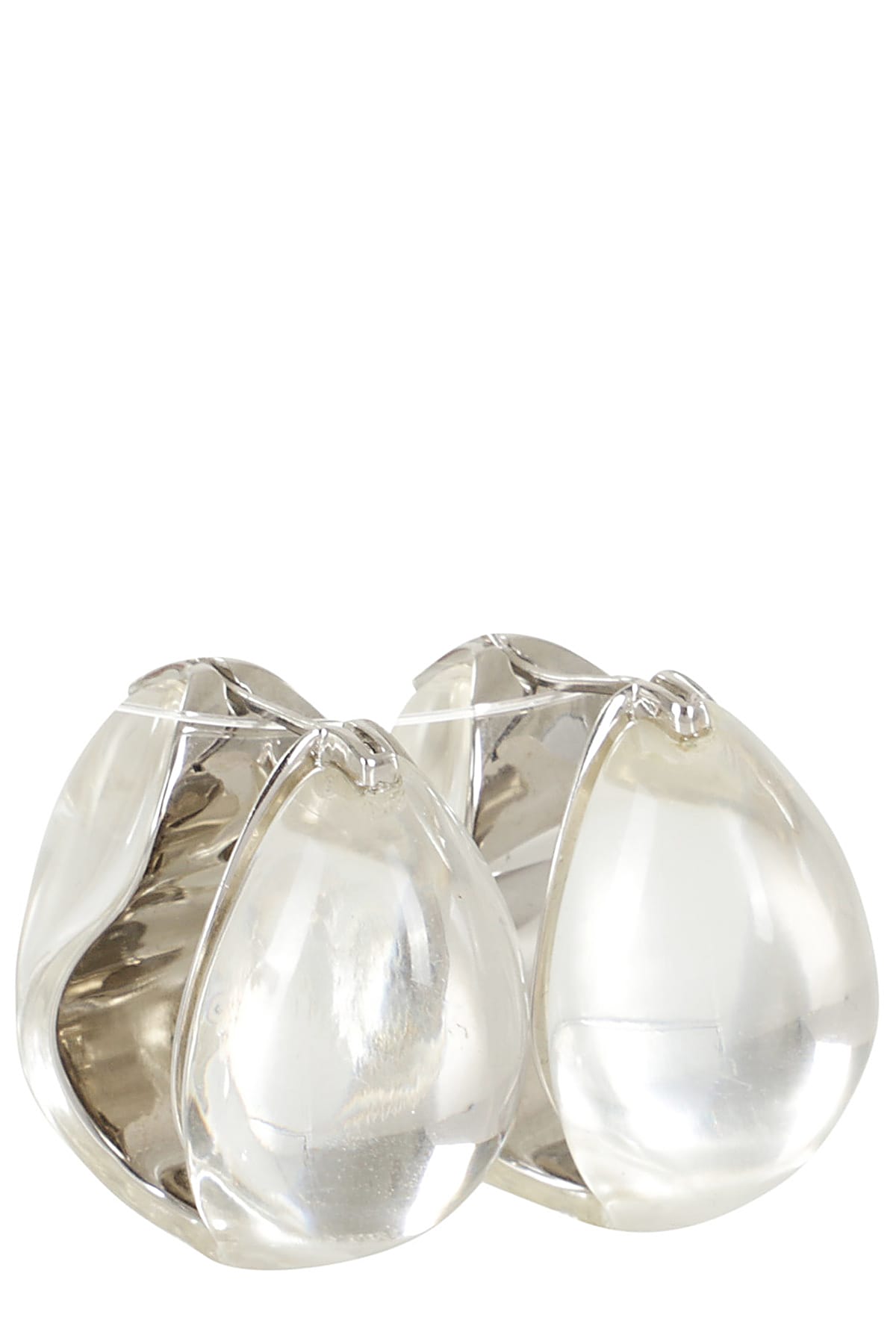 Shop Coperni Logo Earrings In Clr Clear Transparent