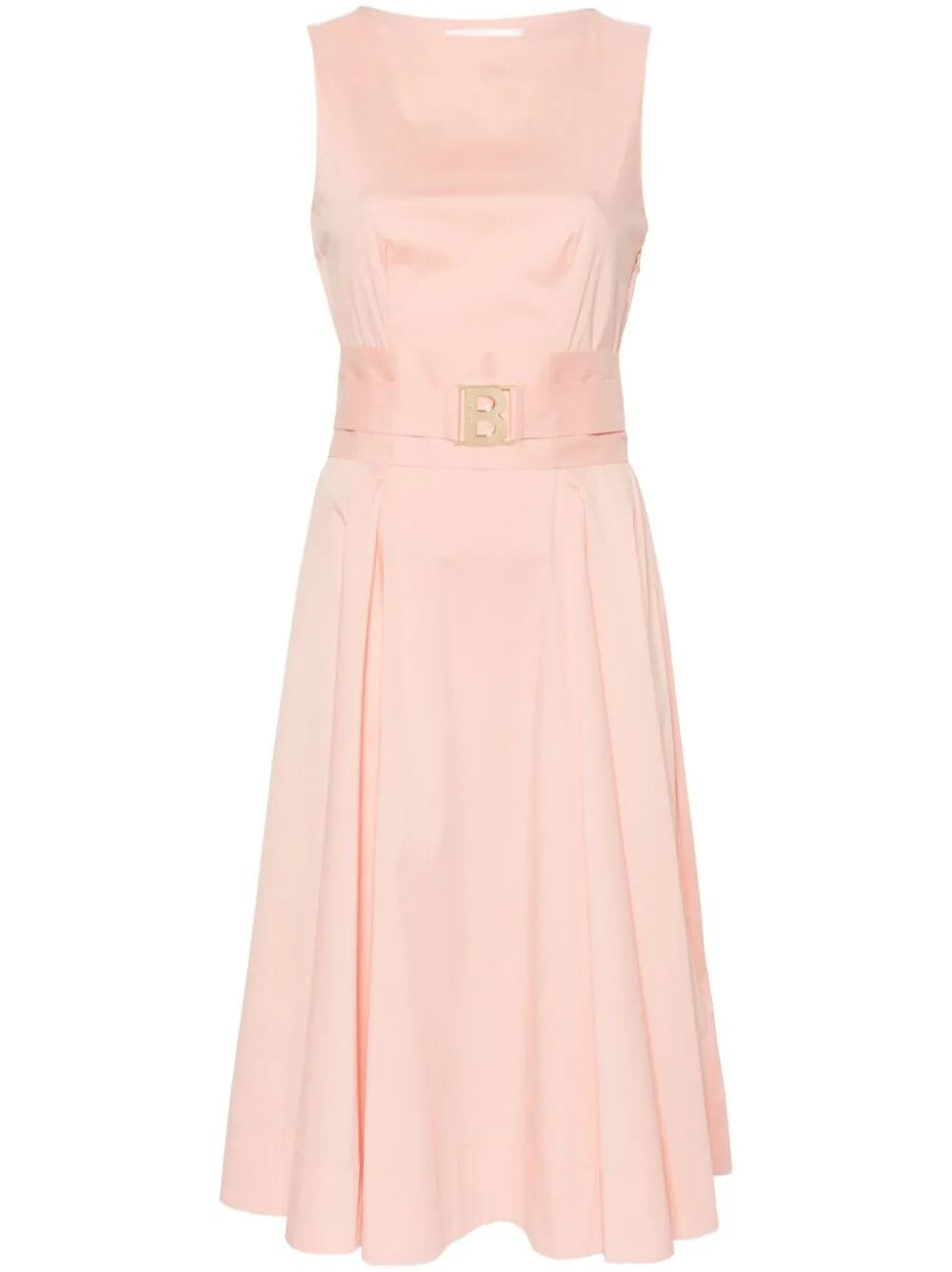 Shop Blugirl Sleeveless Midi Dress In Peach Pearl