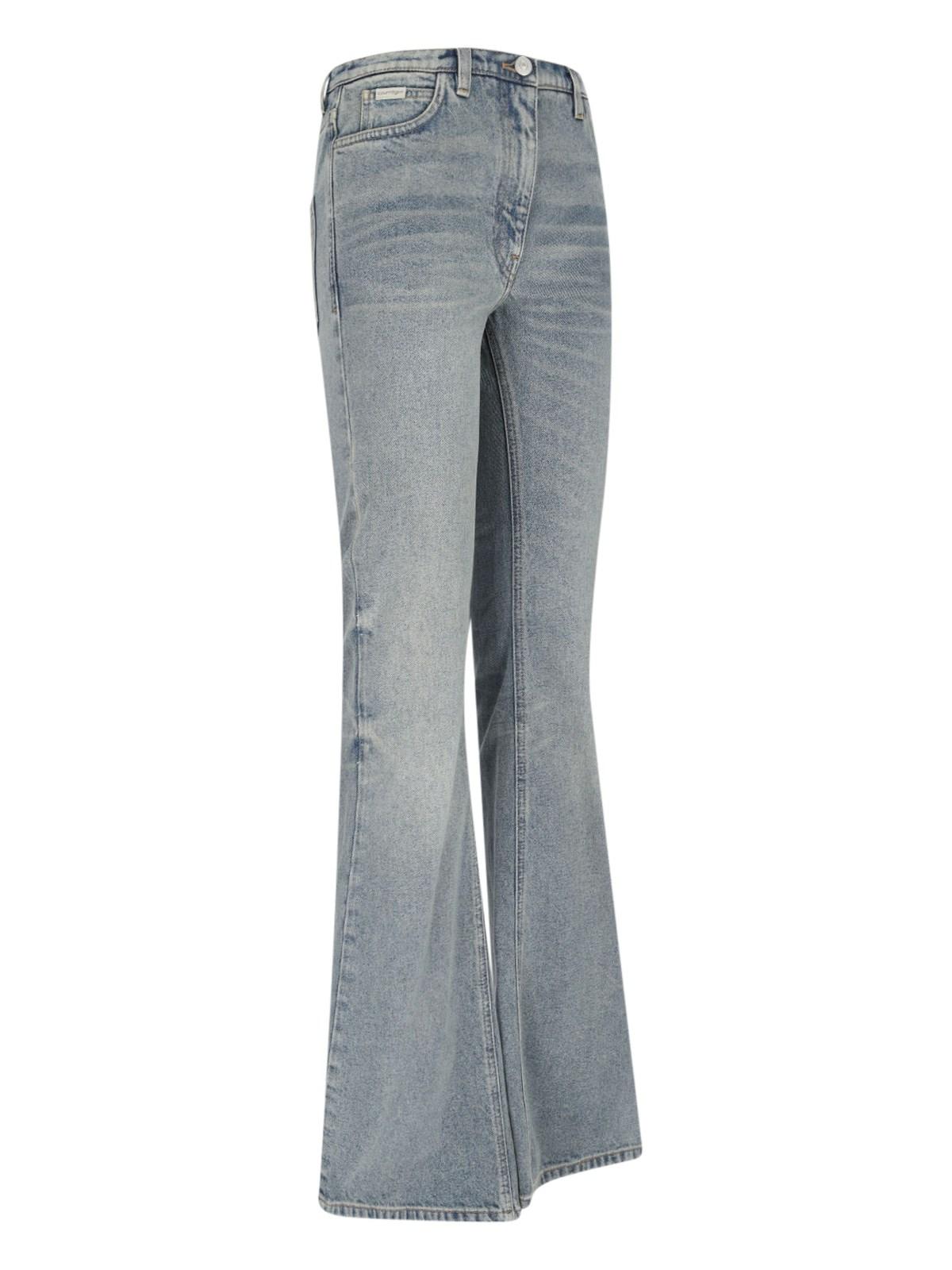 Shop Courrèges Jeans Bootcut In Vintage Medium Blue