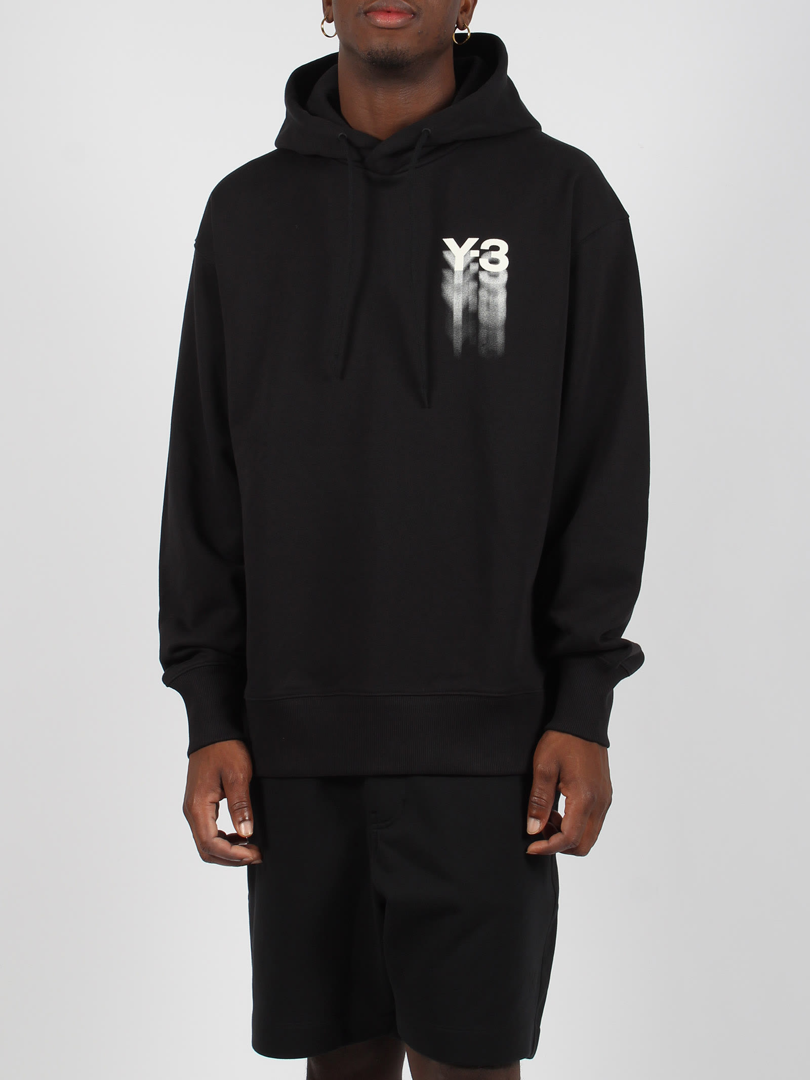 Shop Y-3 Graphic Hoodie In Black