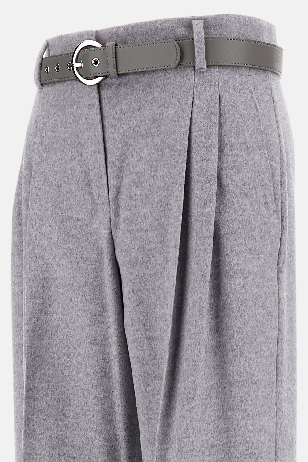 Max Mara Dark Grey Paride Solid Pants In Gray