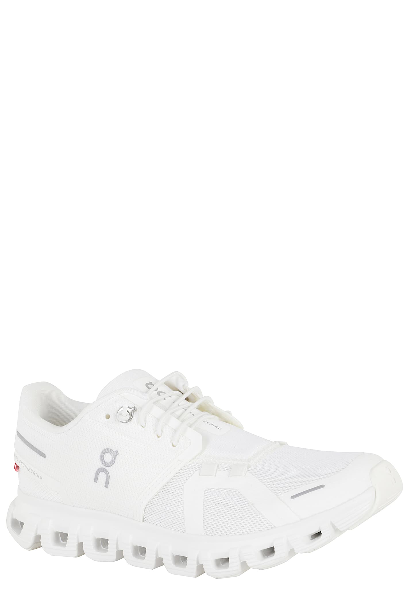 On Low Top Sneakers With Mesh Upper And Rubber Outsole In White
