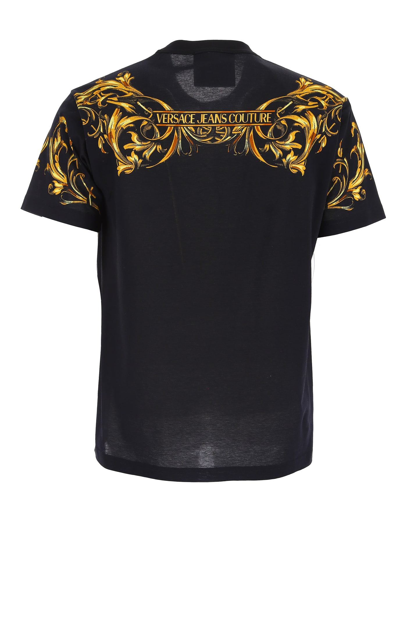 Versace Jeans Couture Sunflower Garland Logo T-shirt In Black | ModeSens