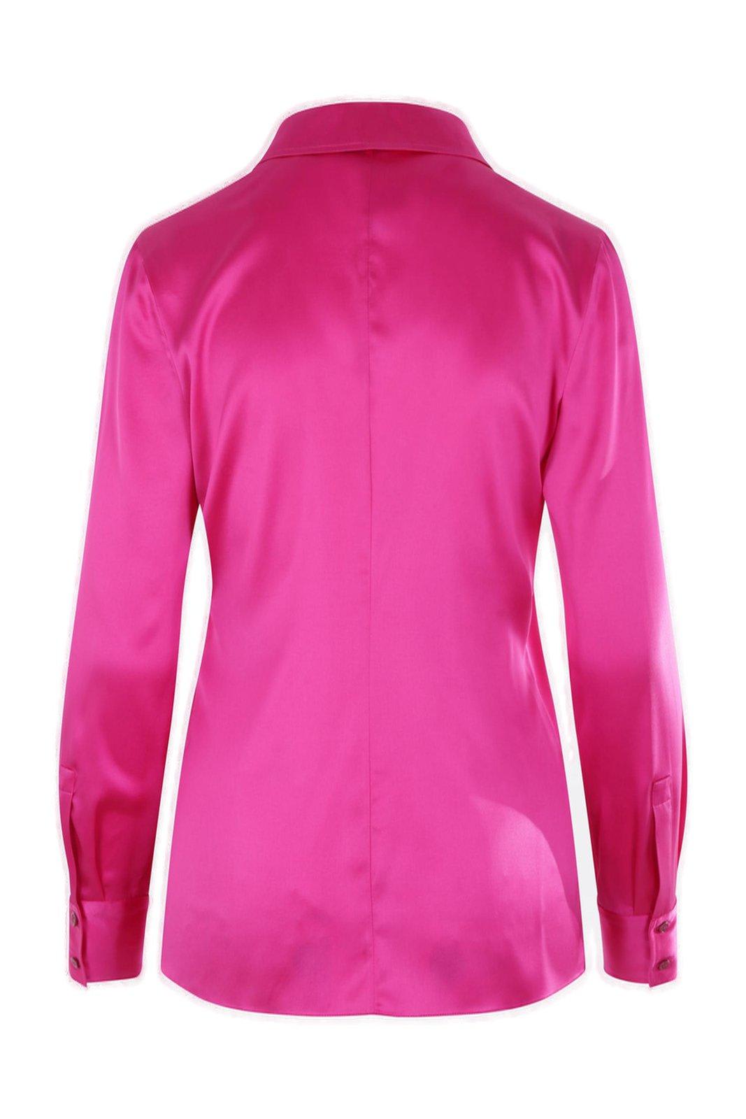 Shop Tom Ford Buttoned Long-sleeved Shirt In Fuchsia