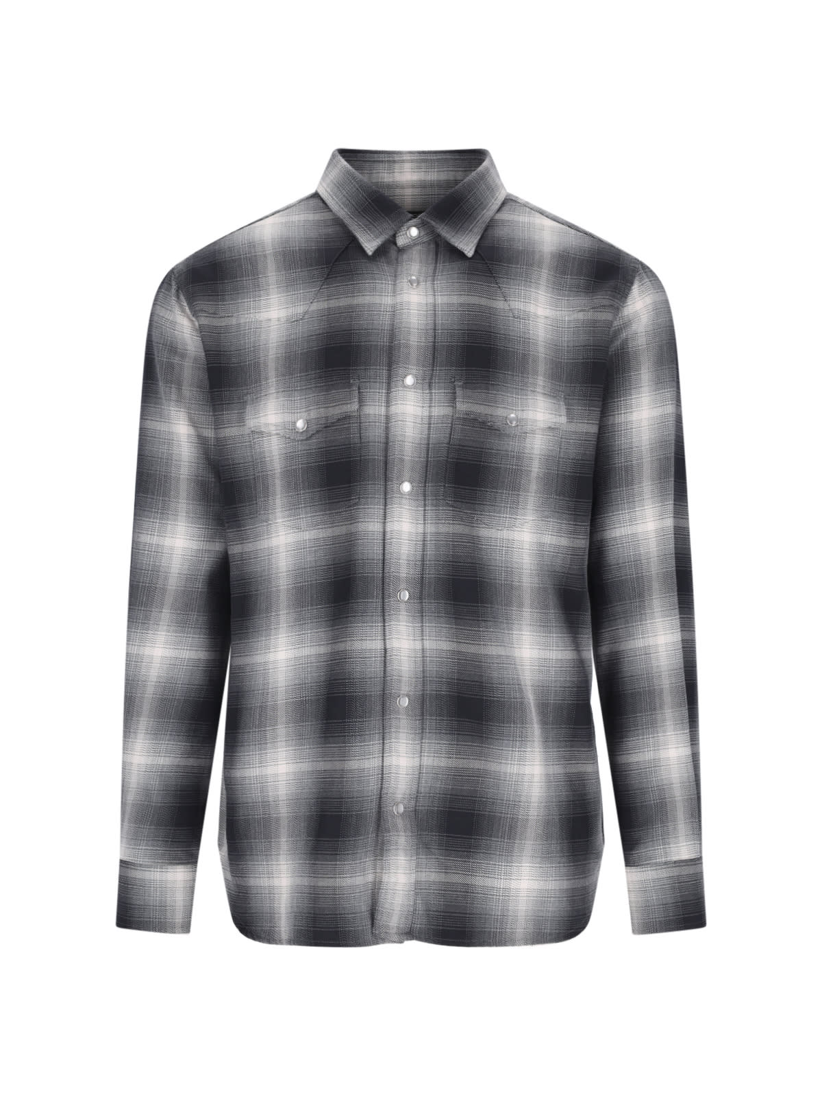 Shop Tom Ford Shirt Grand Check In Gray