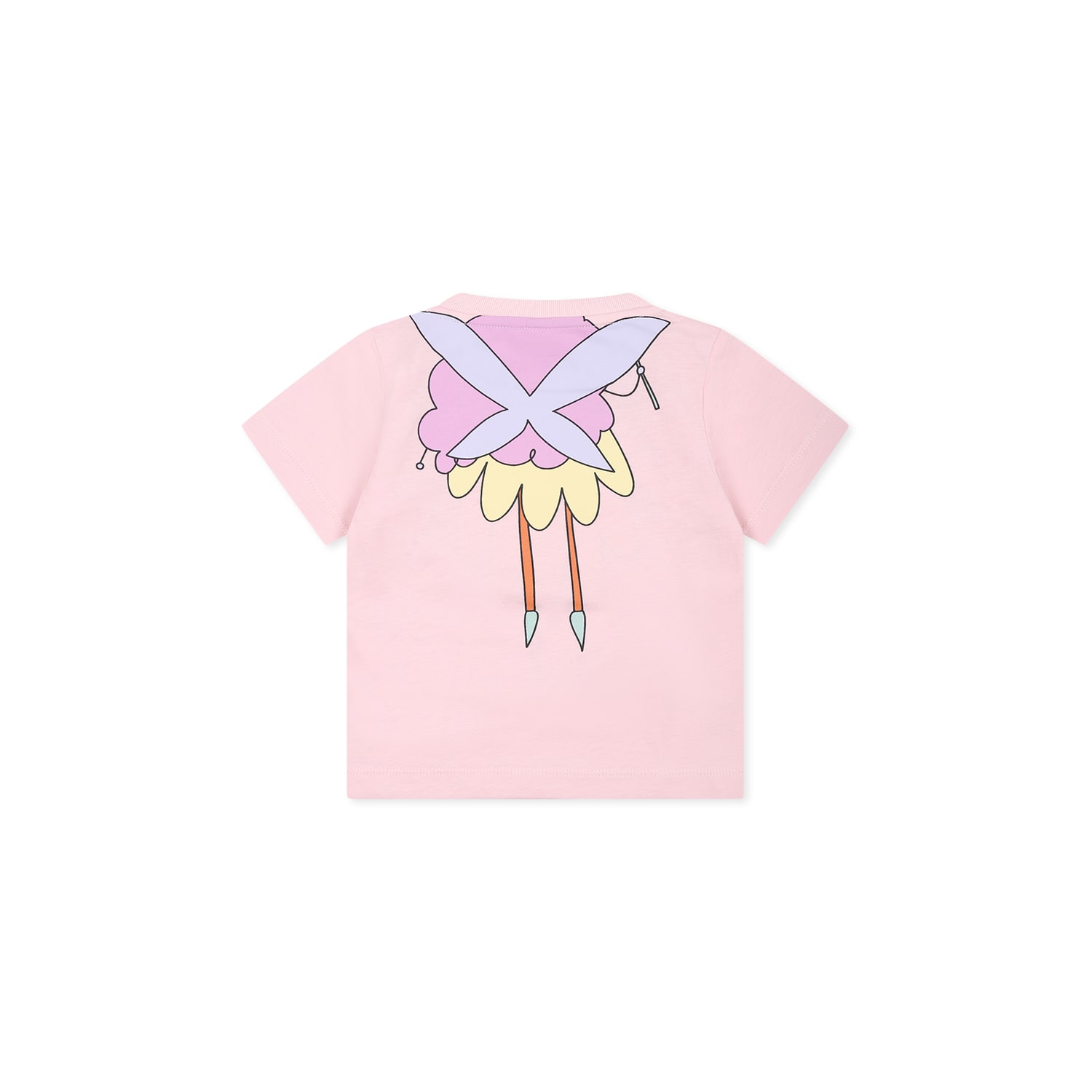 Stella Mccartney Printed Cotton Jersey T-shirt In Pink