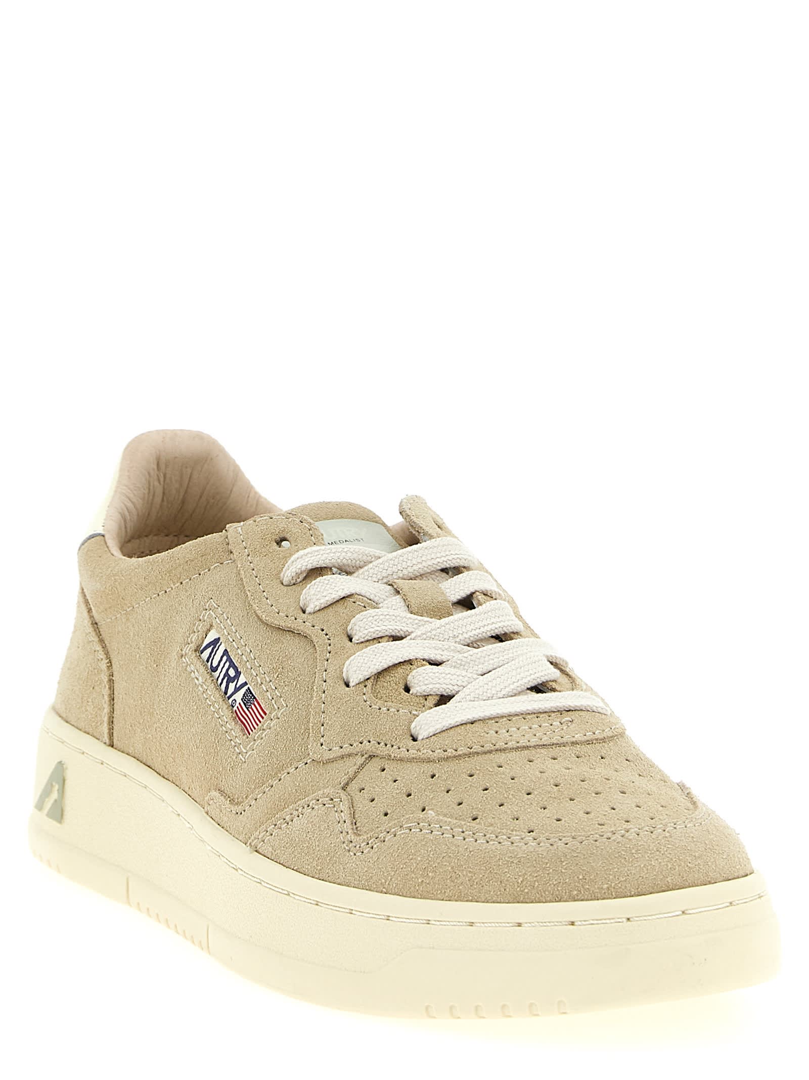 Autry Classic Low-top Sneakers With Suede Finish In Sand