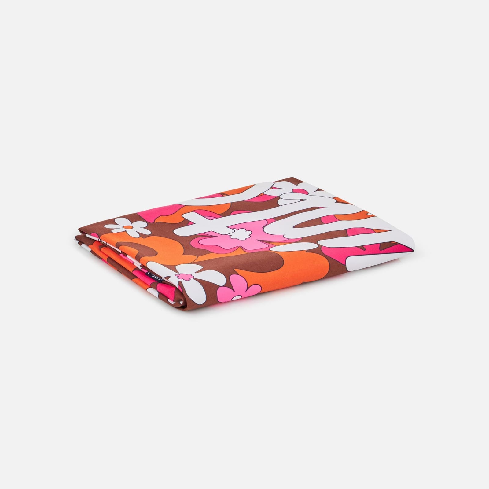 Shop Mc2 Saint Barth Microfiber Beach Towel With Flower Print In Brown